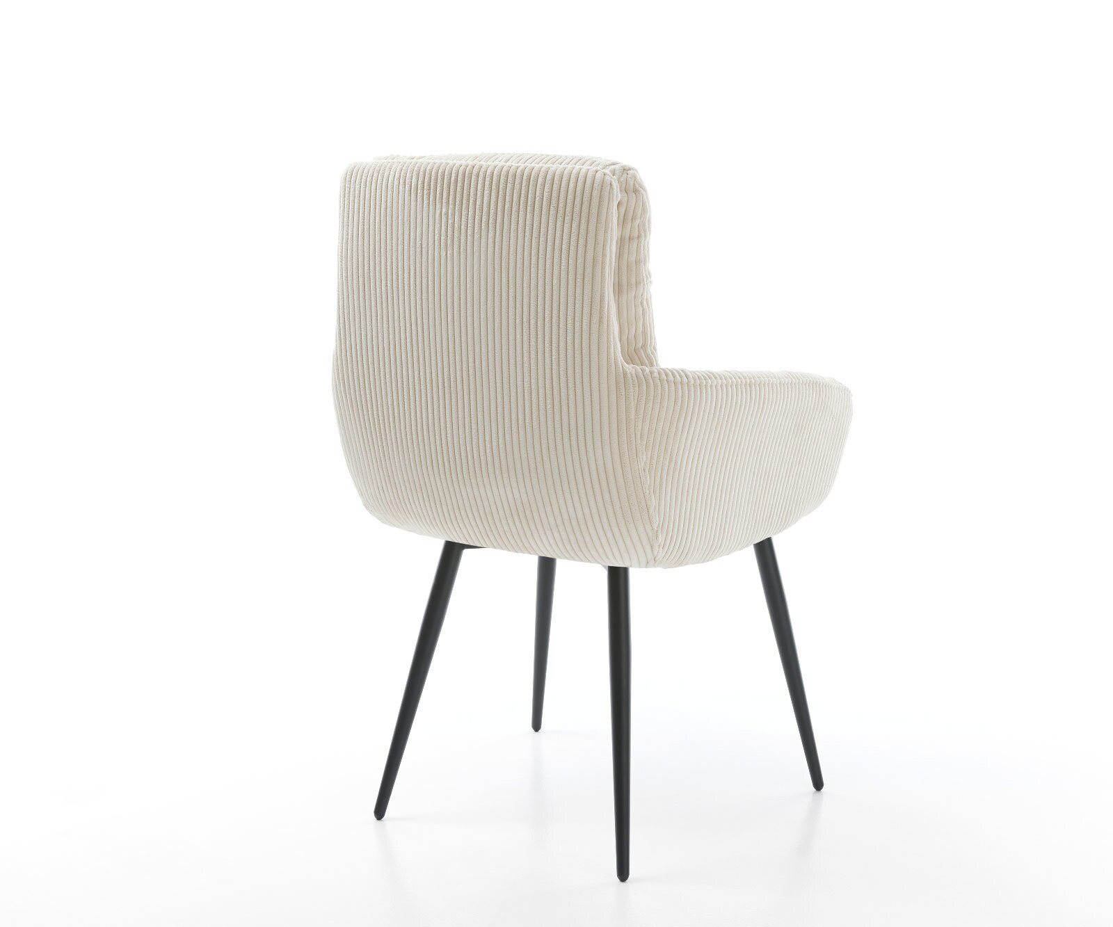 Стол с подлакътници Корд Бежов 4-крака Прави Черни Abelia-Flex 5