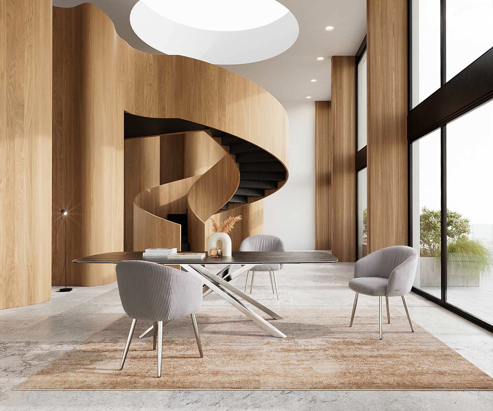 Стол Корд Сребристосив 4-крака Прави Неръждаема стомана Покет пружина Caja-Flex 6 Стол Корд Сребристосив 4-крака Прави Неръждаема стомана Покет пружина Caja-Flex 6