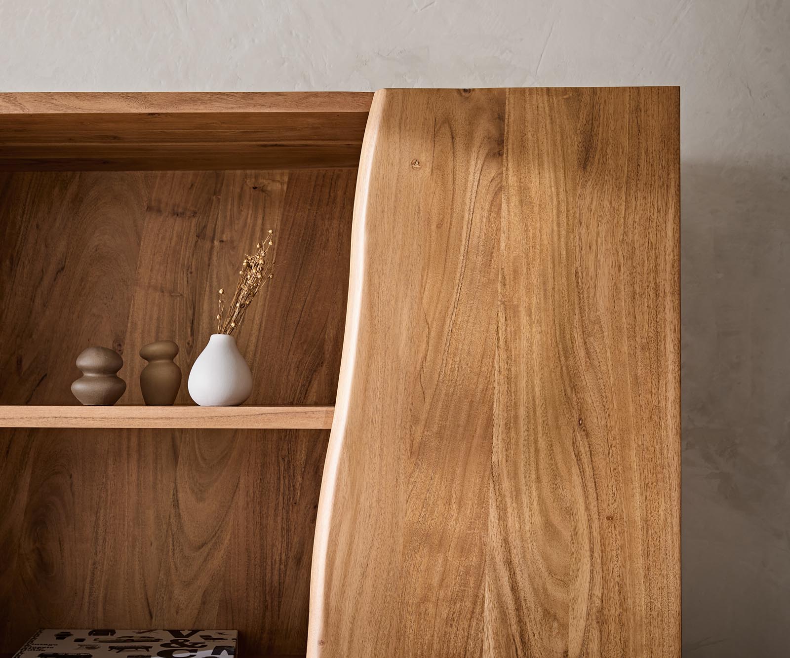 Рафт Live-Edge 140x195 cm естествена акация 2 вратички 5