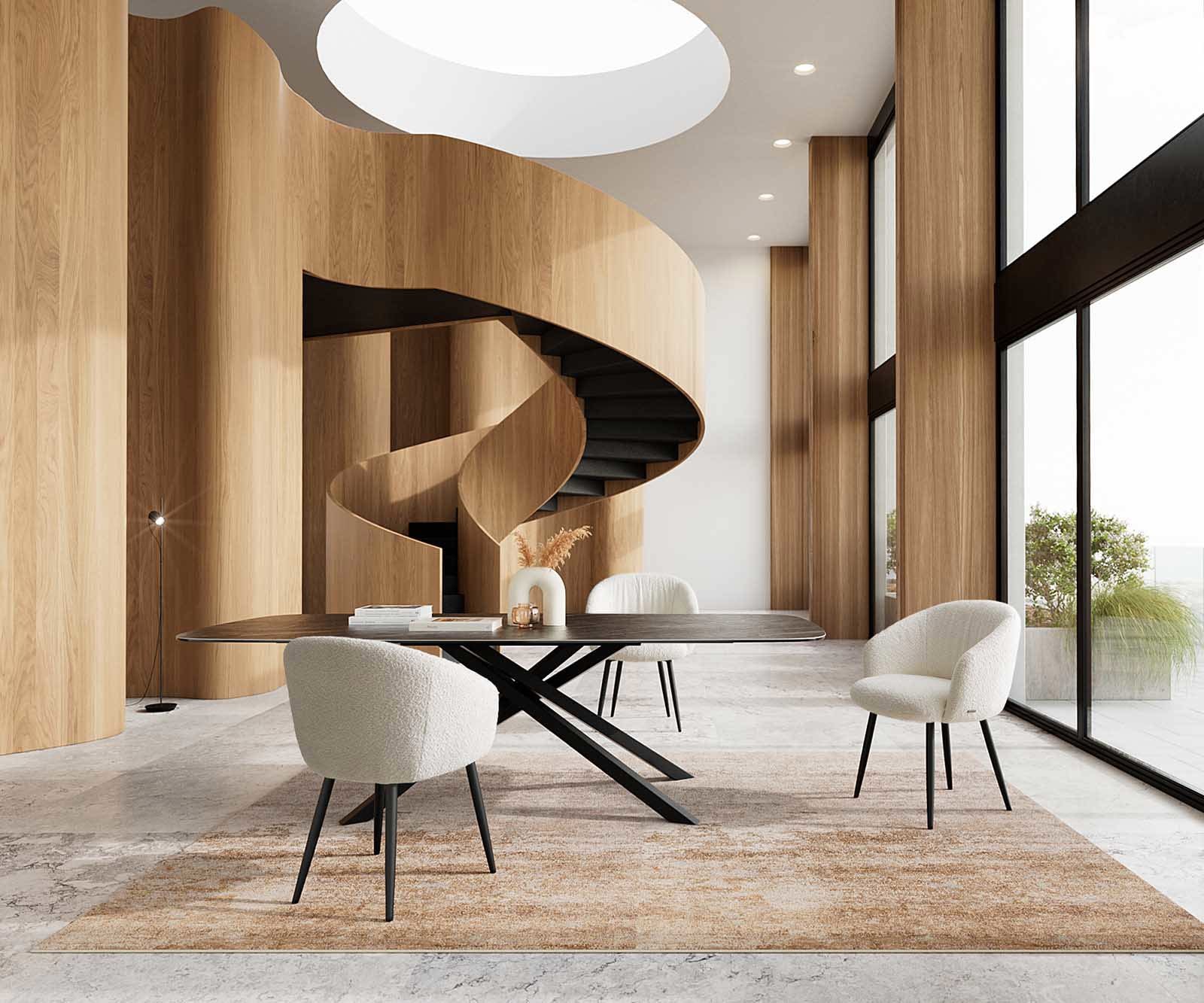 Стол Букле Бяло 4-крака Прави Черни Покет пружина Caja-Flex 6 Стол Букле Бяло 4-крака Прави Черни Покет пружина Caja-Flex 6