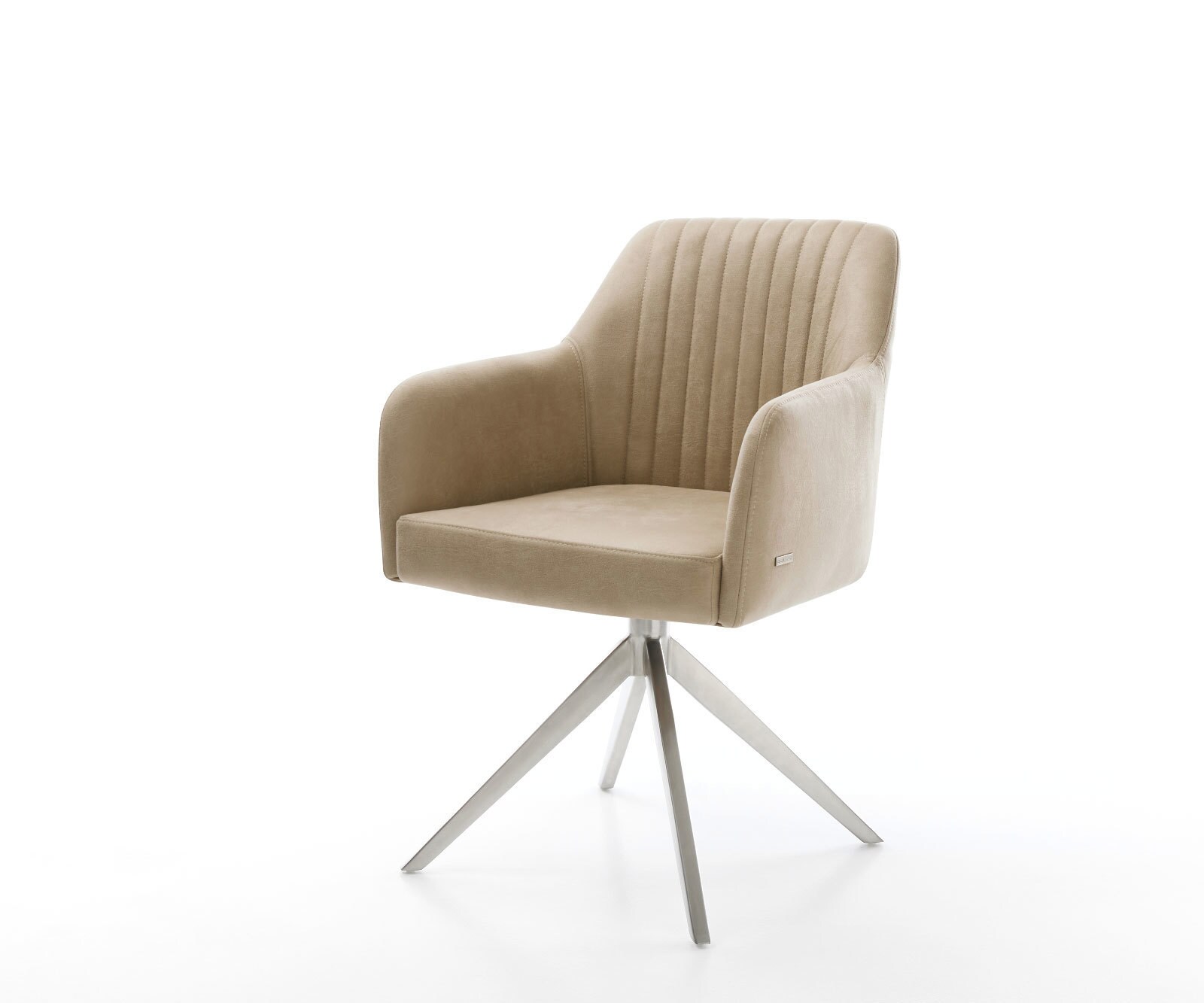 Врътящ се стол Бежов Винтидж Конус крак плосък Неръждаема стомана 360° въртящ се Greg-Flex 1