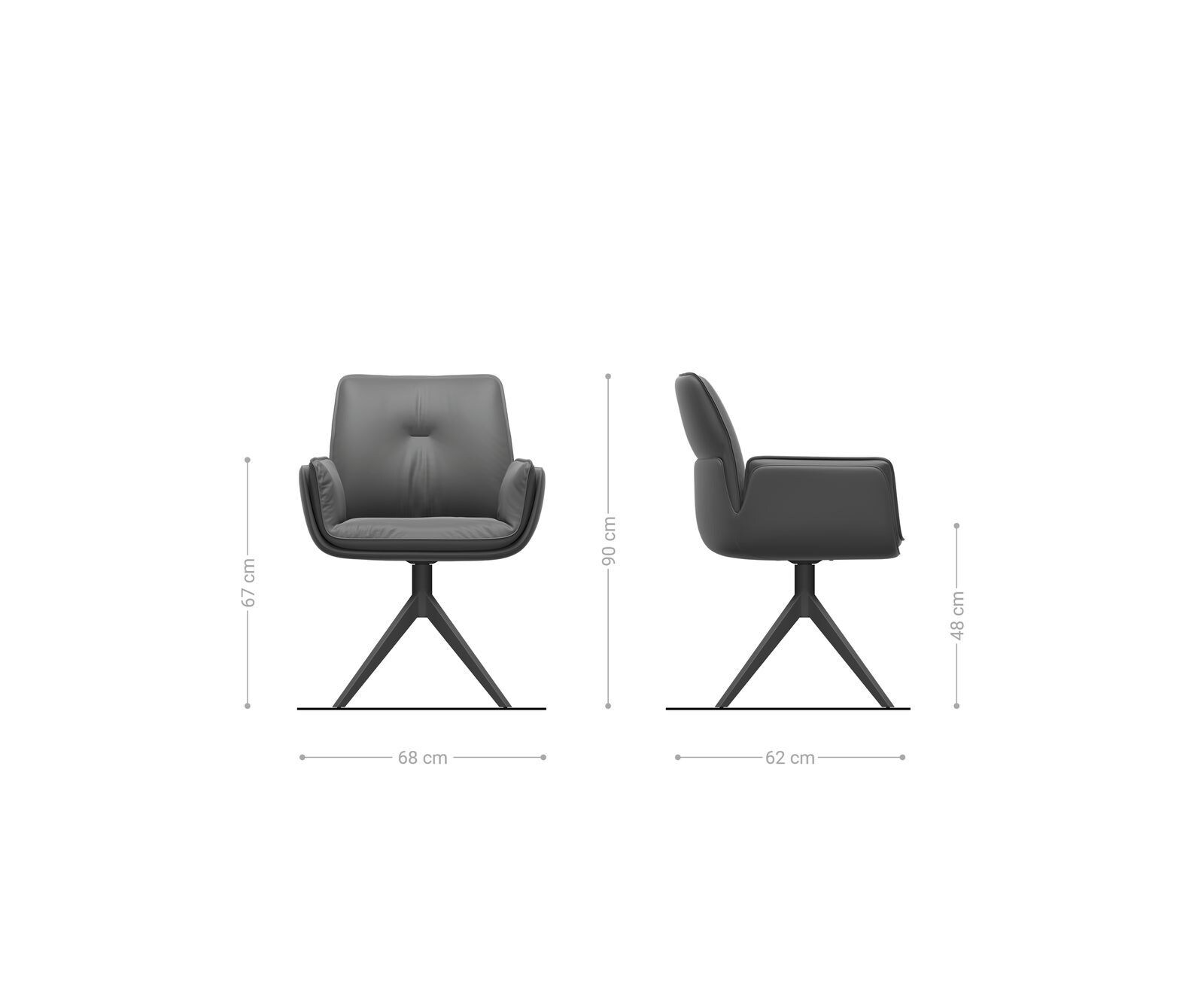 Въртящ се стол Nela-Flex материал микс кръстосана рамка 360° въртене 5