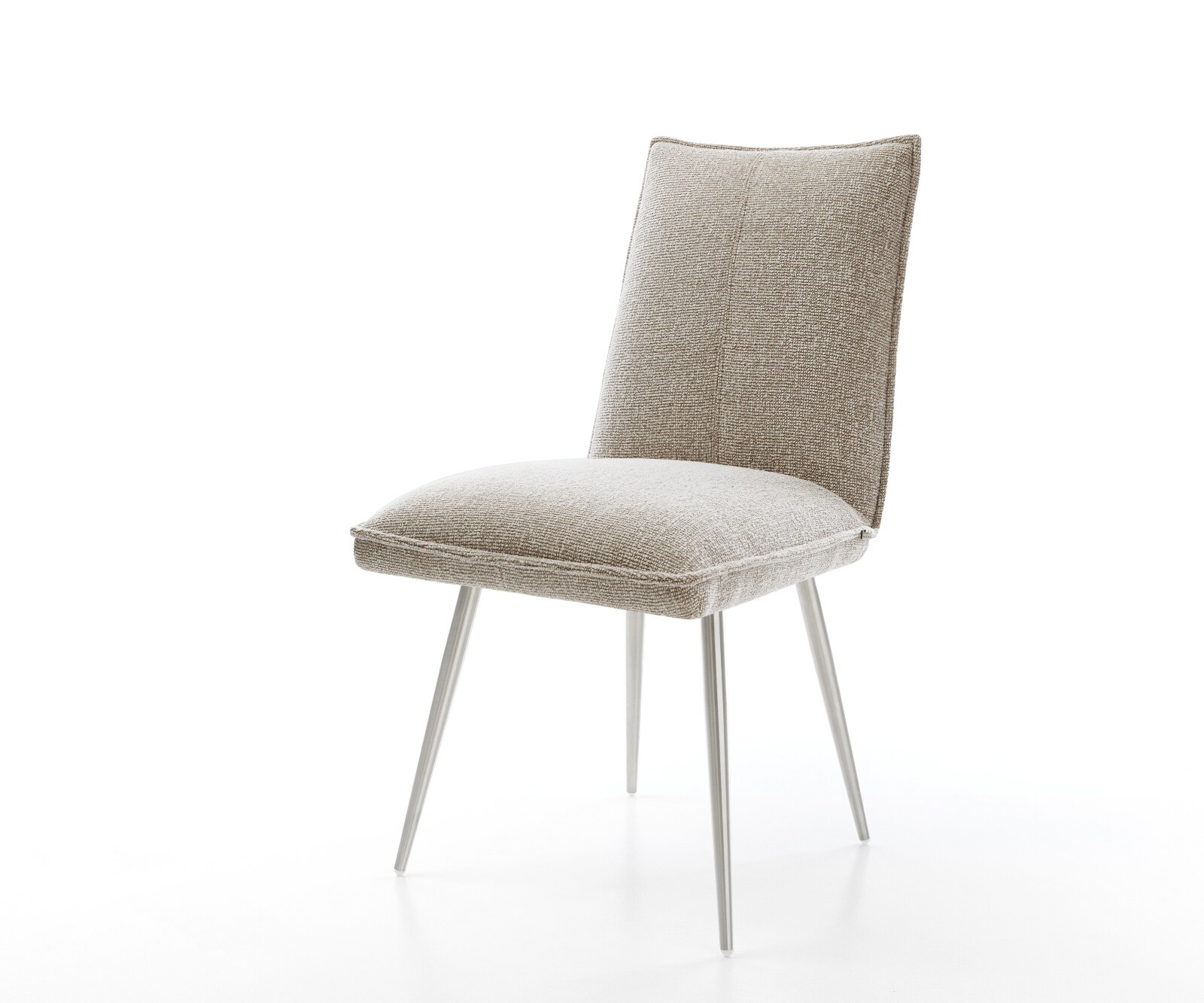 Стол за хранене Lelio-Flex тъкан Soft Beige 4-крака с конична сърцевина от неръждаема стомана с джобни пружини 1