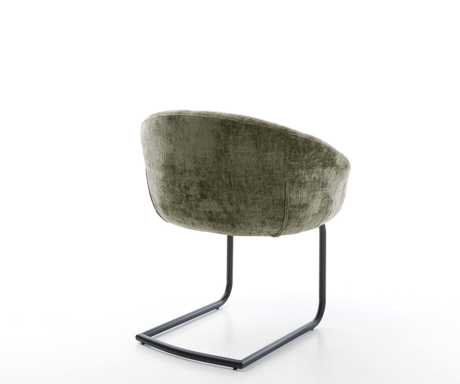 Люлеещ стол с подлакътници Шенил Маслина Конзолен крак кръгъл Черен Покет пружина Vinka-Flex 5