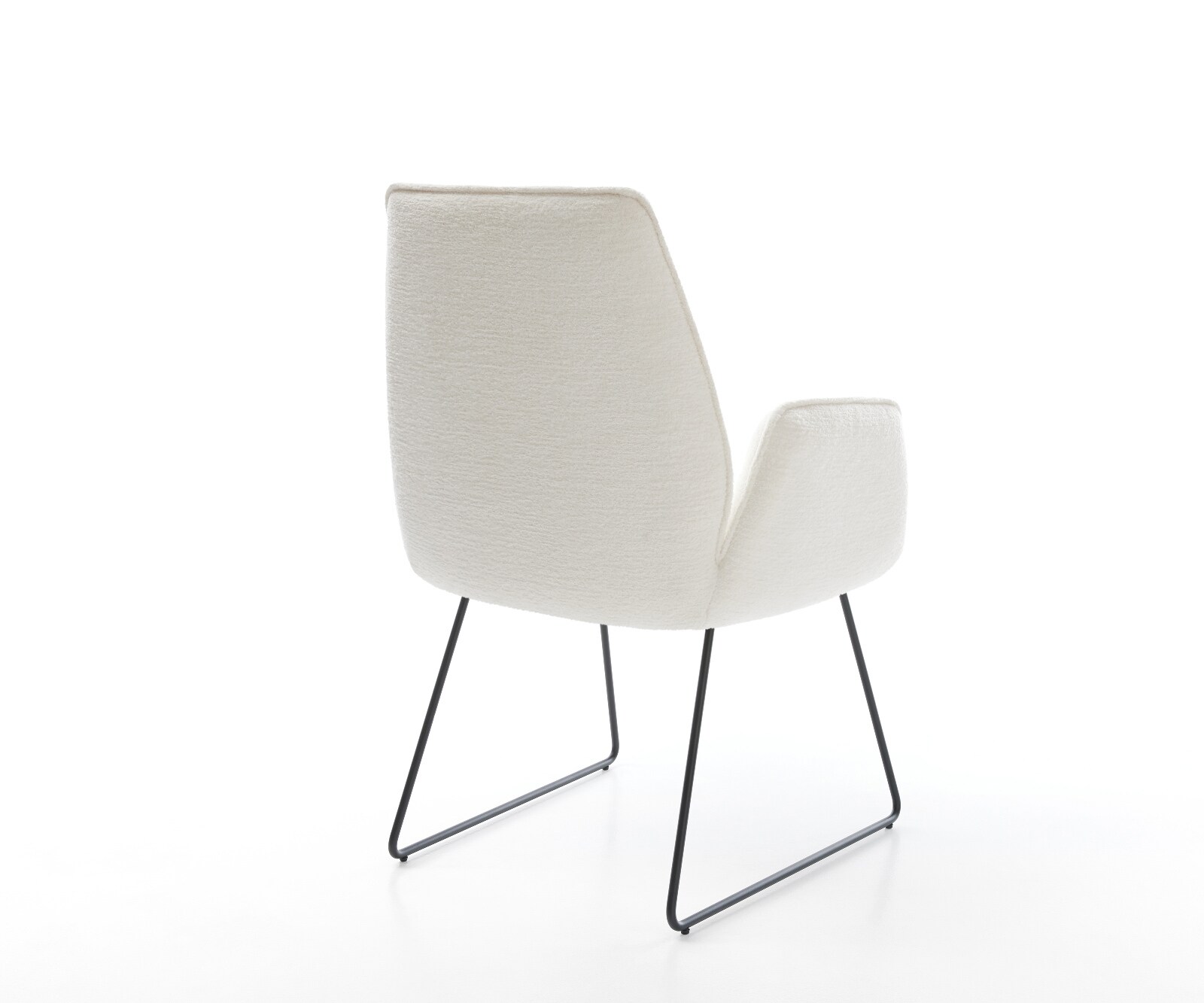 Стол за хранене Zoa-Flex Bouclé Soft Beige Основа от шейни Черно Ядро от джобни пружини 5