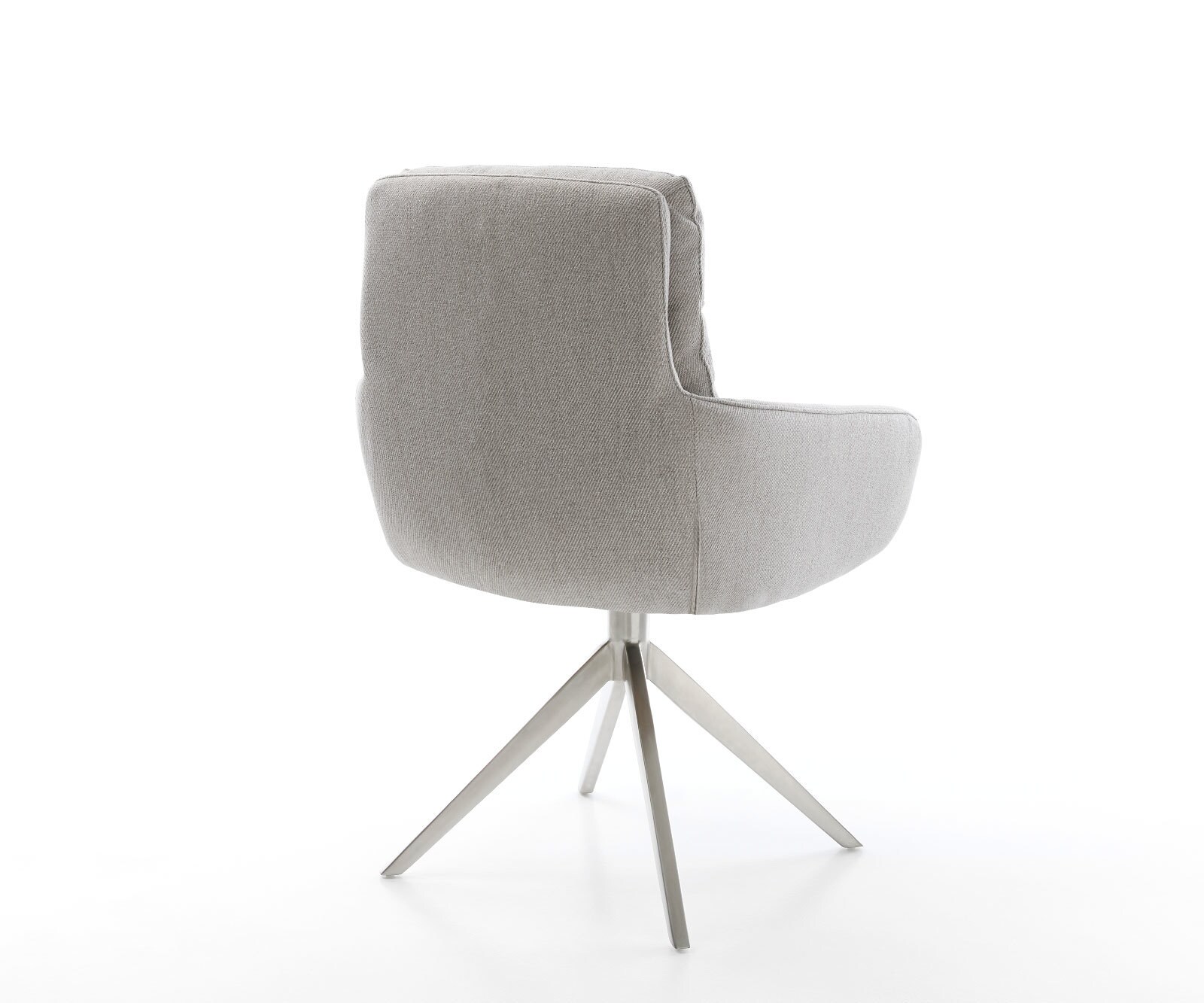 Врътящ се стол с подлакътници Ивици СветлоСив Конус крак плосък Неръждаема стомана 360° въртящ се Abelia-Flex 5