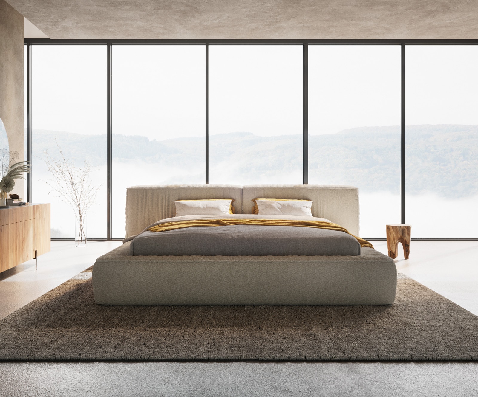 Тапицирано легло Coperti 180x200 cm bouclé крем-бяло 3 Тапицирано легло Coperti 180x200 cm bouclé крем-бяло 3