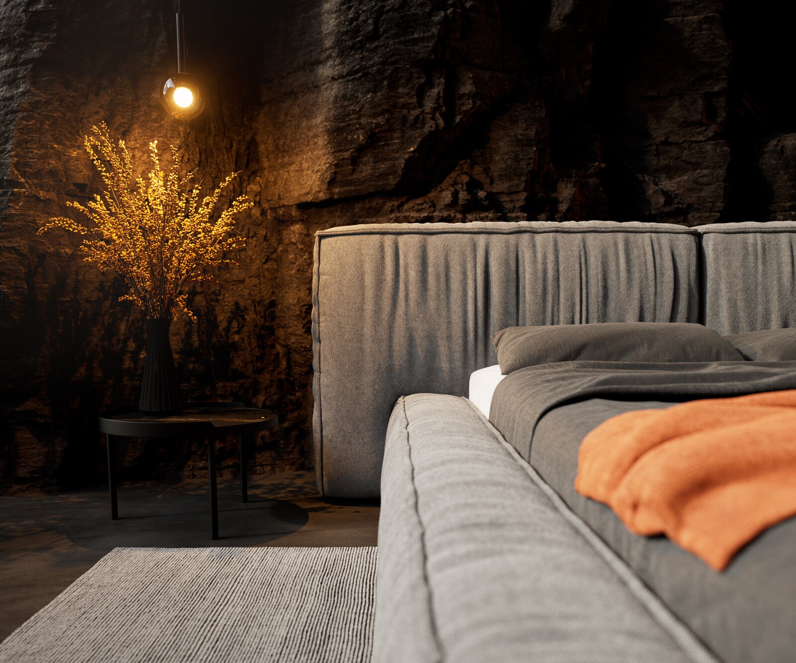 Тапицирано легло Coperti 140x200 cm микрофибър сива 4