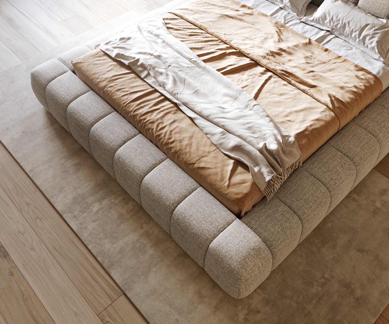 Тапицирана рамка за легло Cutio 180x200 cm тъкан Soft Beige 5