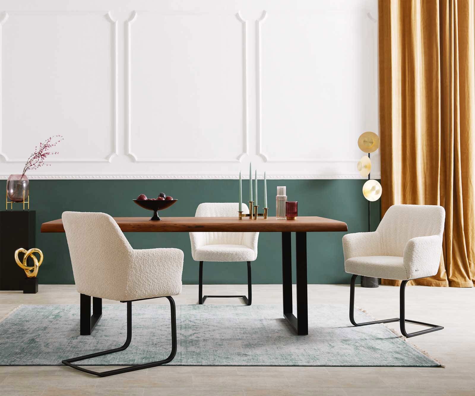 Люлеещ стол с подлакътници Букле Бял Конзолен крак плосък Черен Покет пружина Xana-Flex 5 Люлеещ стол с подлакътници Букле Бял Конзолен крак плосък Черен Покет пружина Xana-Flex 5