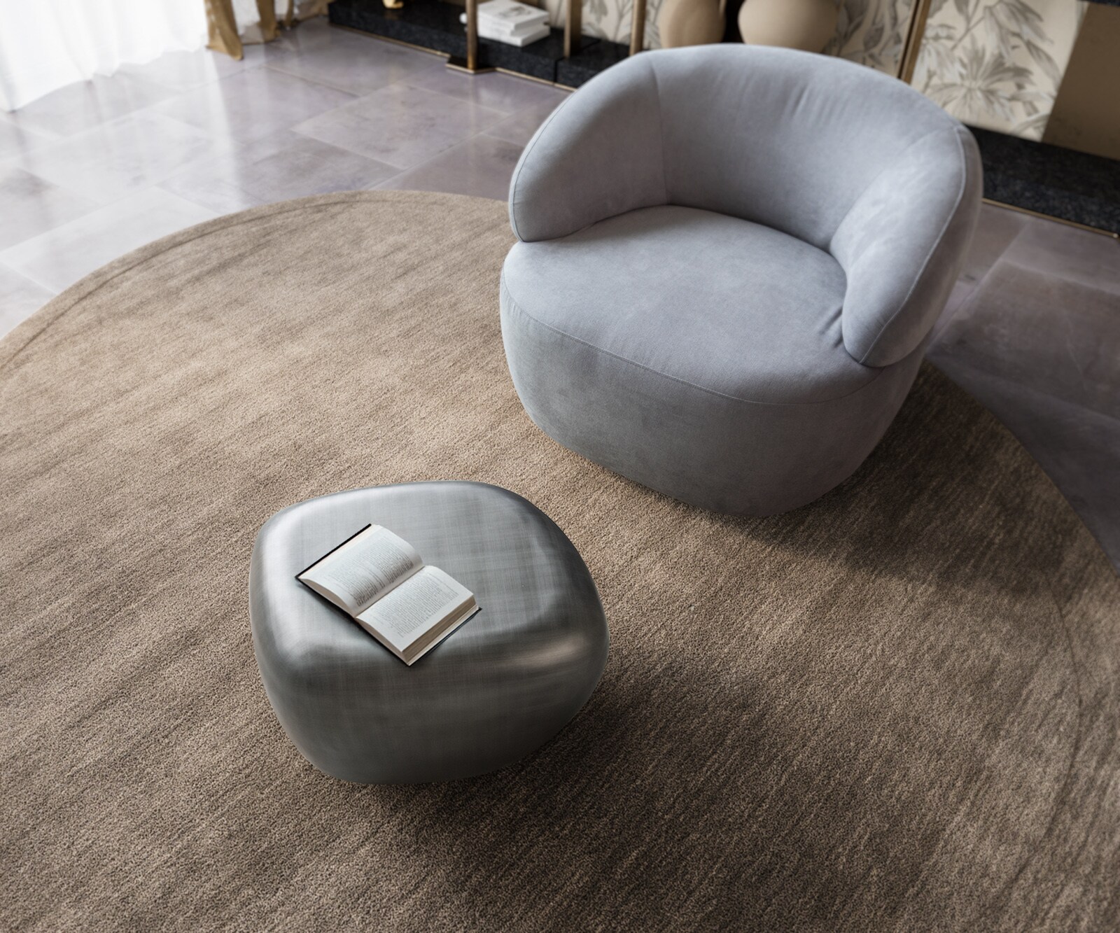 Масичка за кафе Caramia 65x55 cm сребрист металик 2