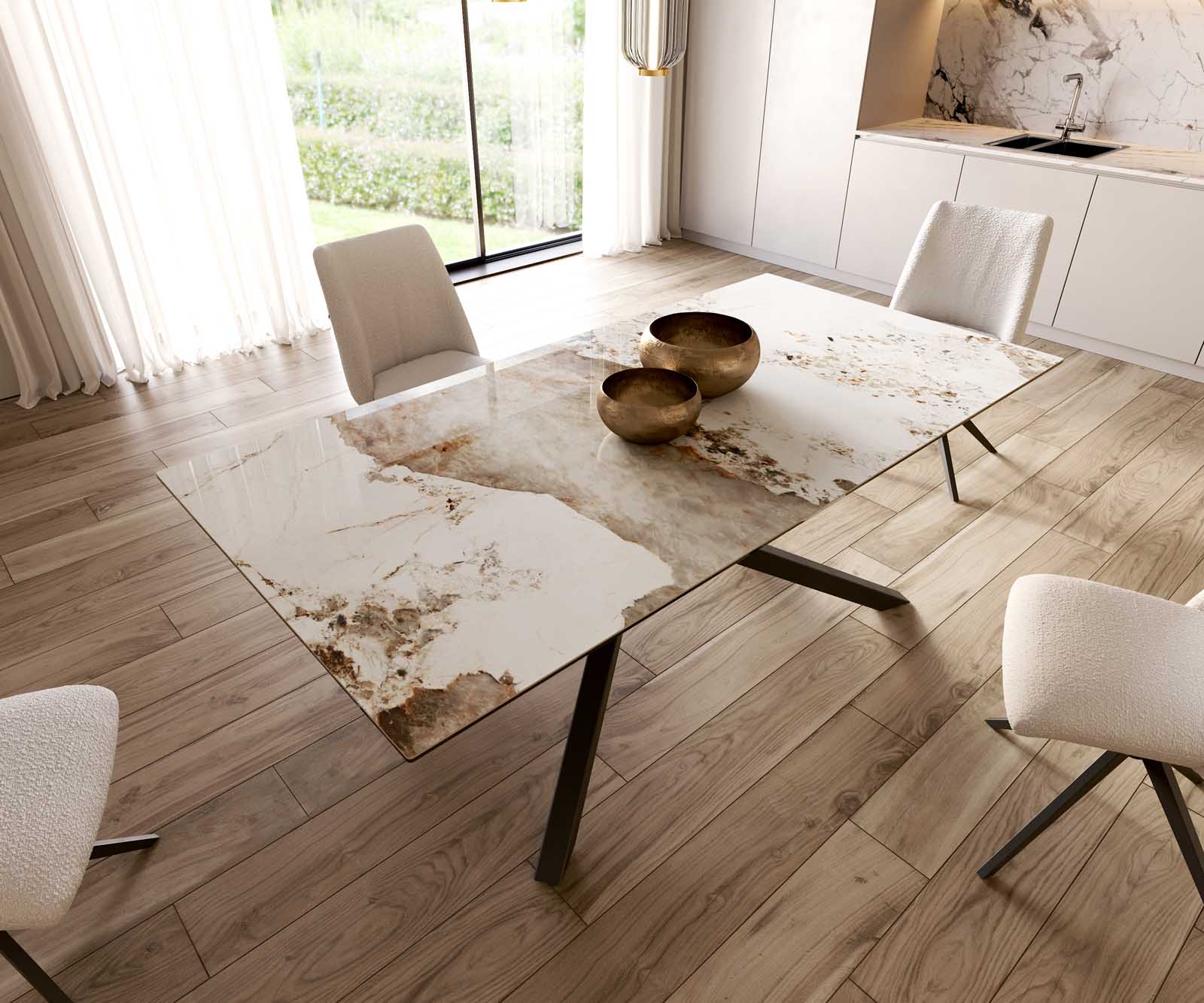 Маса 200x100 Keramik Minas Melange Бял-Бежов КръстРамка Правоъгълник Черен Edge 5 Маса 200x100 Keramik Minas Melange Бял-Бежов КръстРамка Правоъгълник Черен Edge 5