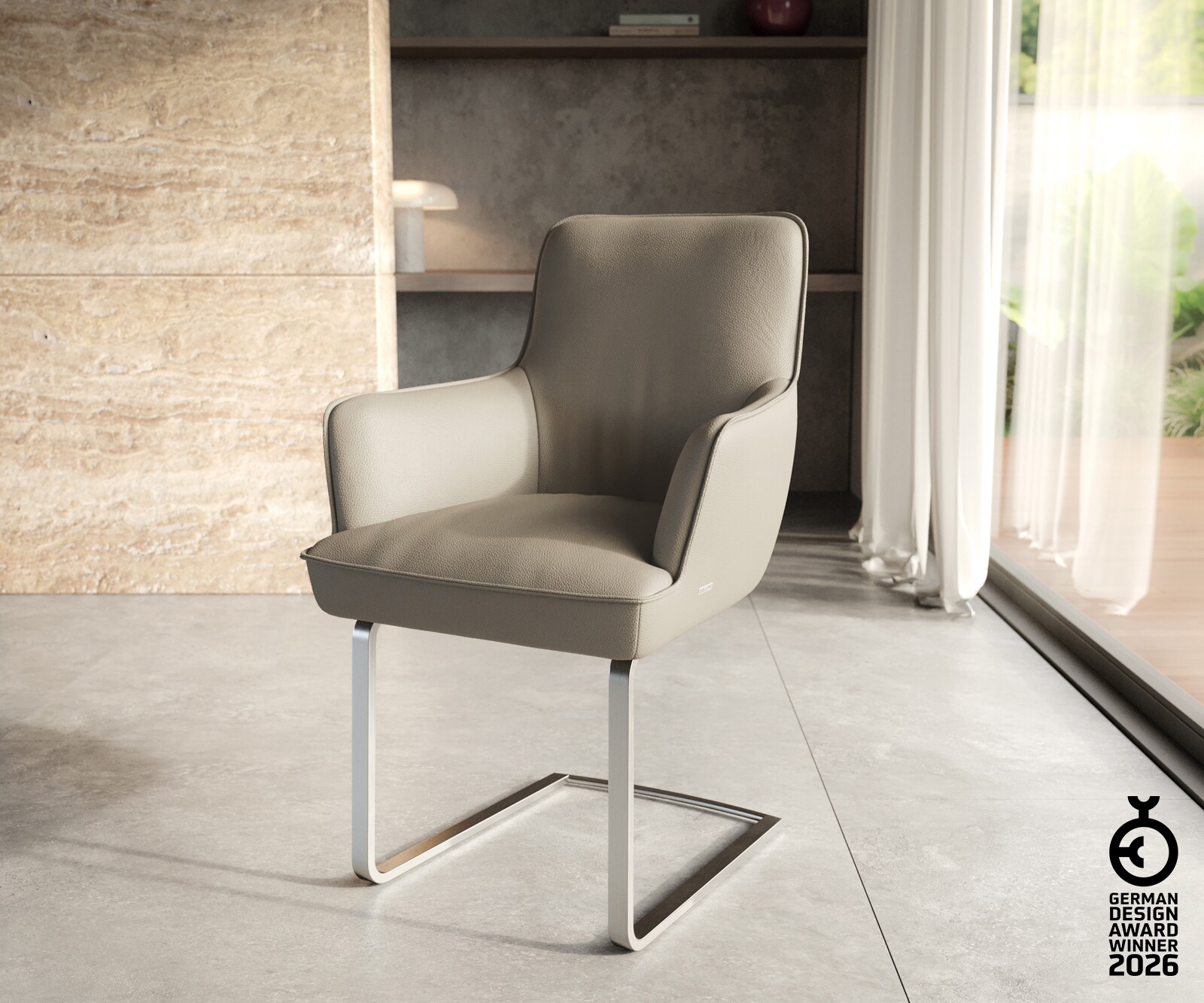 Маса 200-300x100 Keramik Laminam®Statuarietto Бял КръстРамка Правоъгълник Неръждаема стомана разтегателна Edge