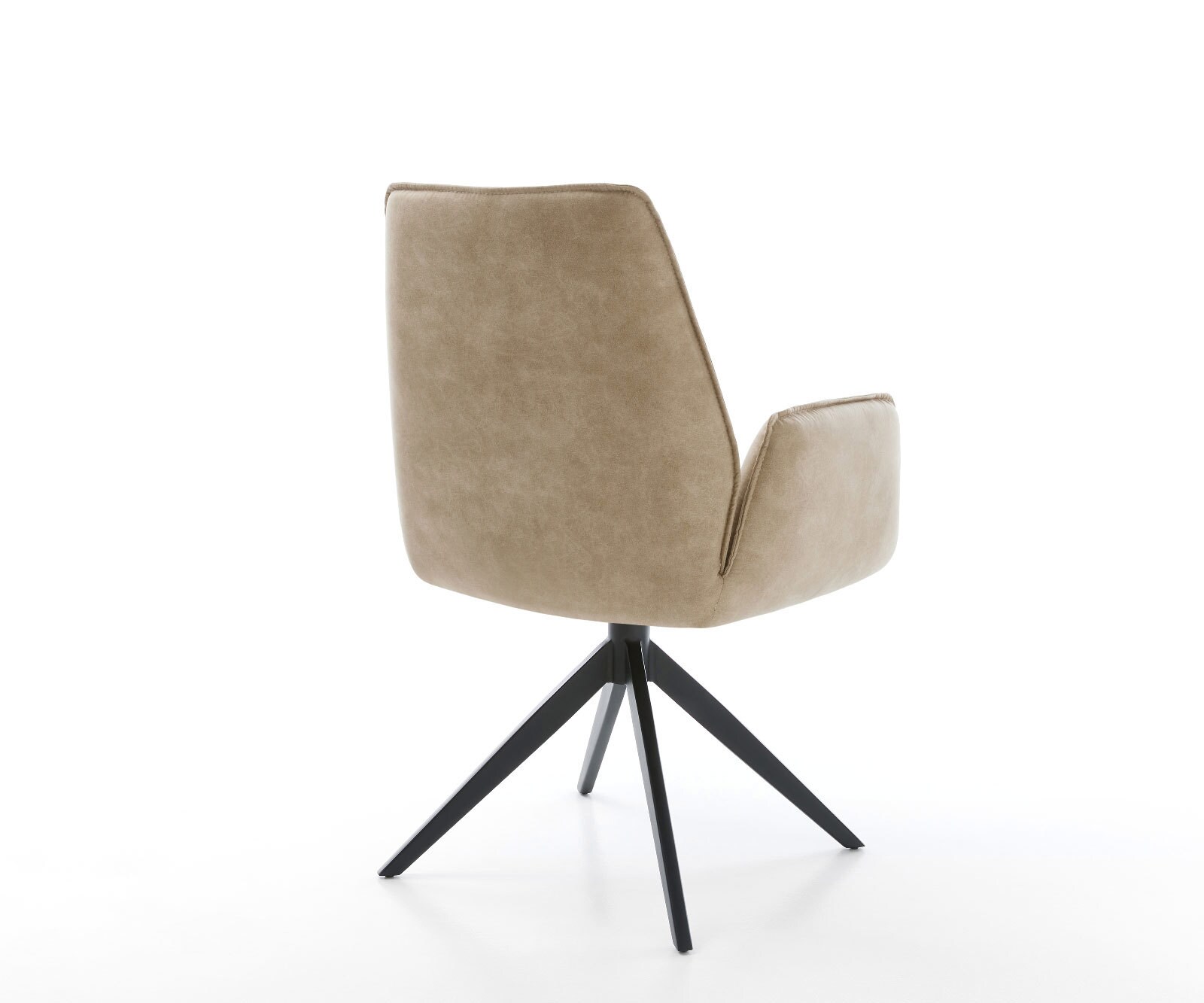 Въртящ се стол Zoa-Flex Микрофибър Бежово Vintage Кръстосана рамка широка Черно 360° завъртане Люлееща се функция Ядро от джобни пружини 4