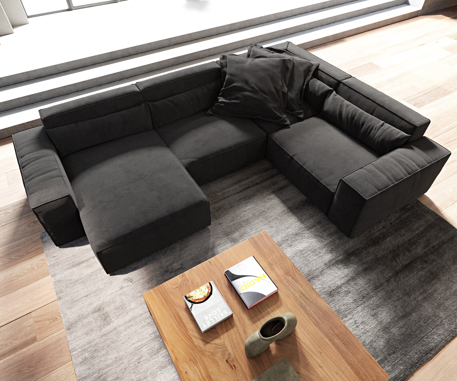  L 330x230 cm Микрофибър Черен Лежанка вариации Sirpio 4