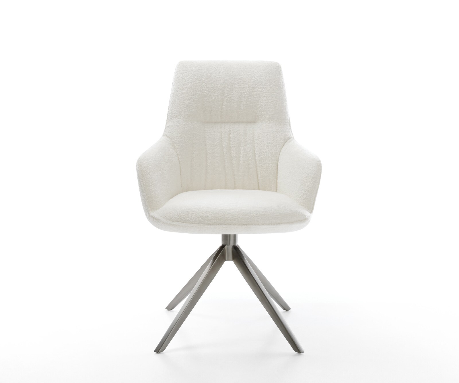 Въртящ се стол Zelia-Flex с подлакътници Bouclé Soft Beige Широка кръстосана рамка Graphite Въртене на 360° Люлееща се функция Pocket spring core 2