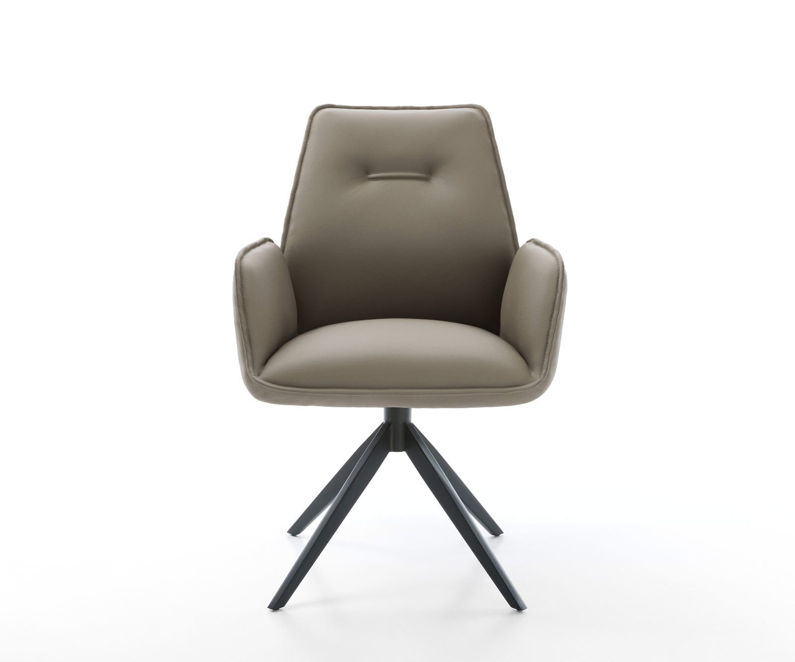 Врътящ се стол Естествена кожа Сиво-Кафяв Конус крак плосък Черен 360° въртящ се Zoa-Flex 2