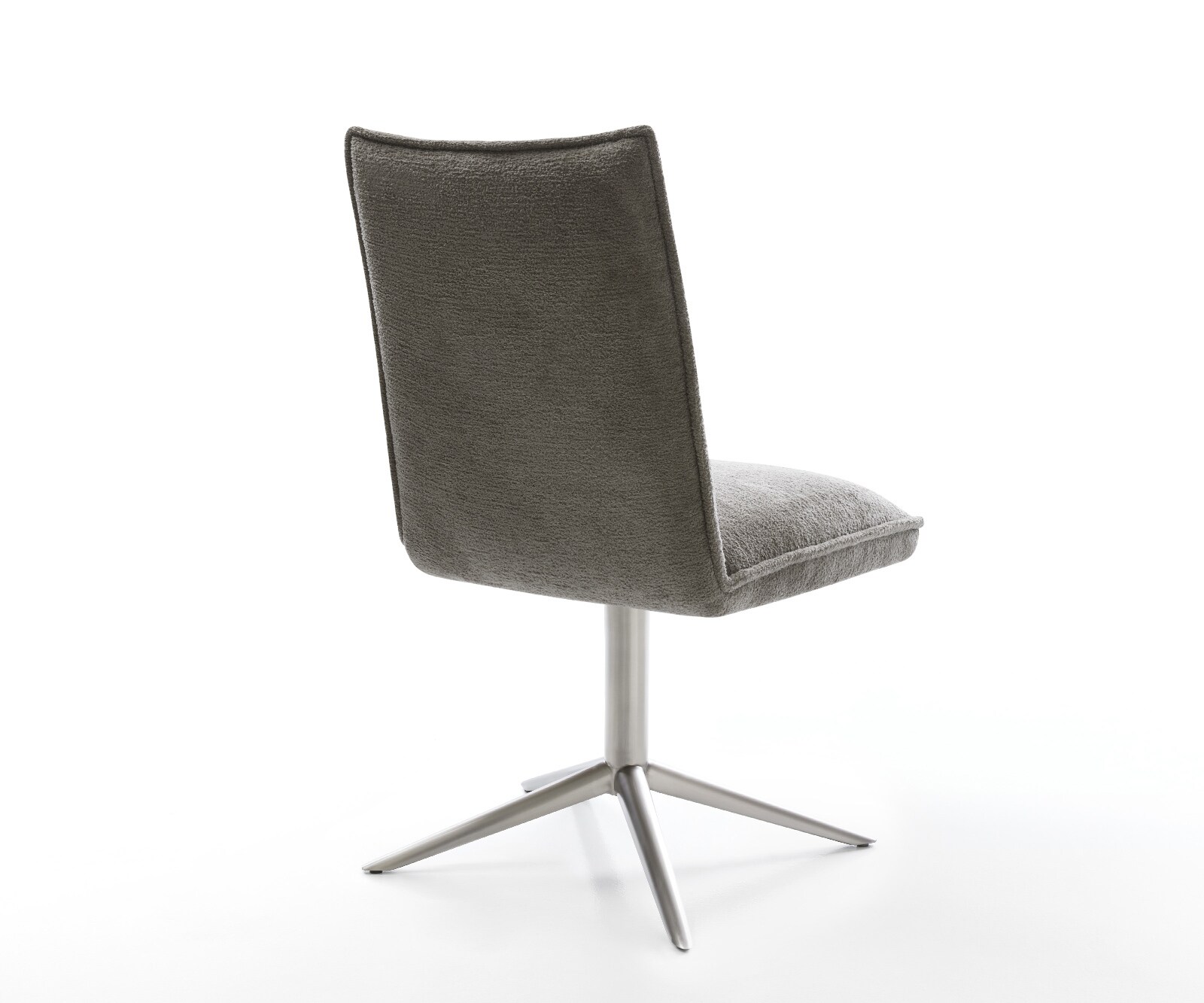 Въртящ се стол Lelio-Flex Bouclé Soft Mud Основа от неръждаема стомана Завъртане на 360° Люлееща се функция Ядро от джобни пружини 5