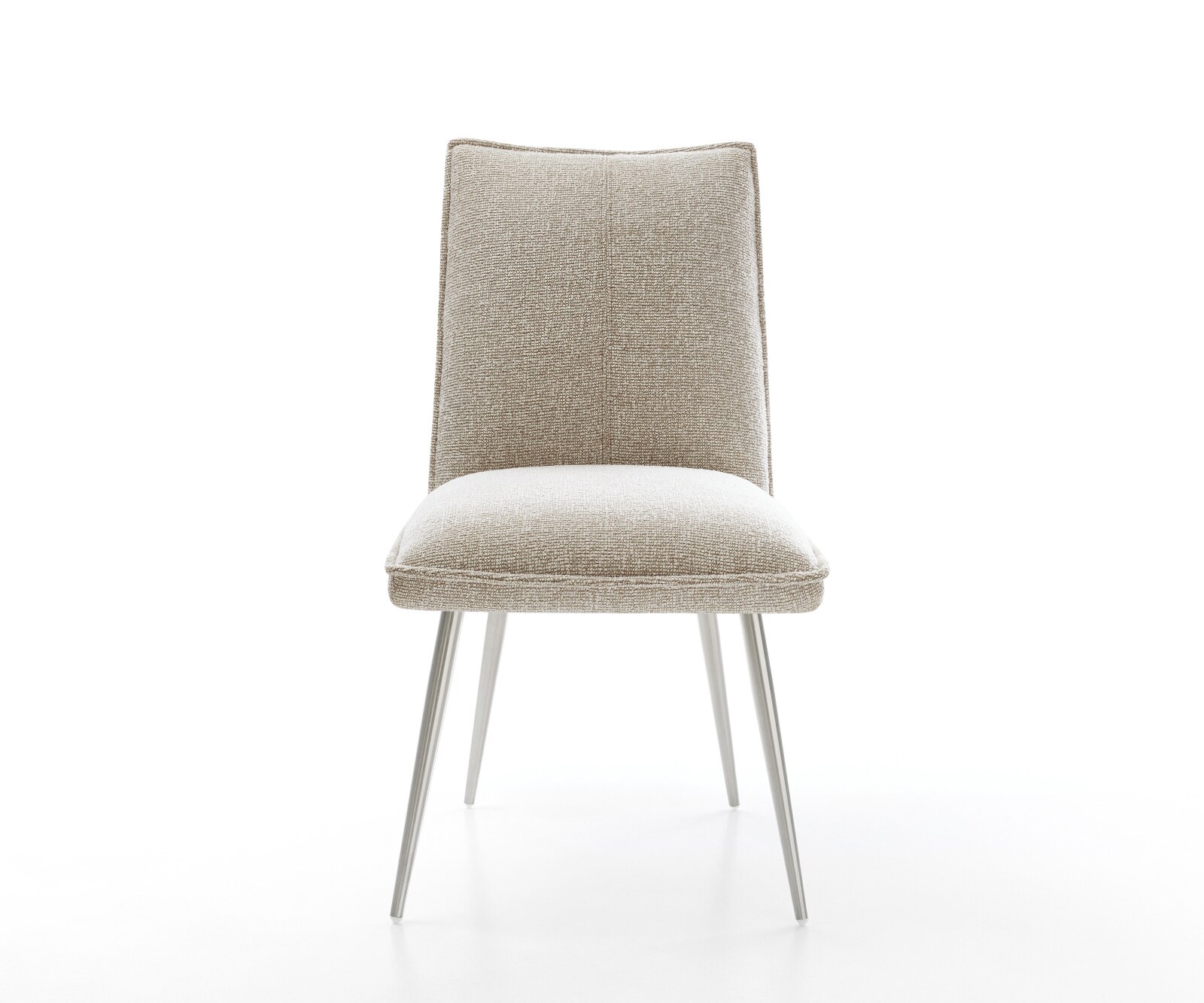 Стол за хранене Lelio-Flex тъкан Soft Beige 4-крака с конична сърцевина от неръждаема стомана с джобни пружини 2