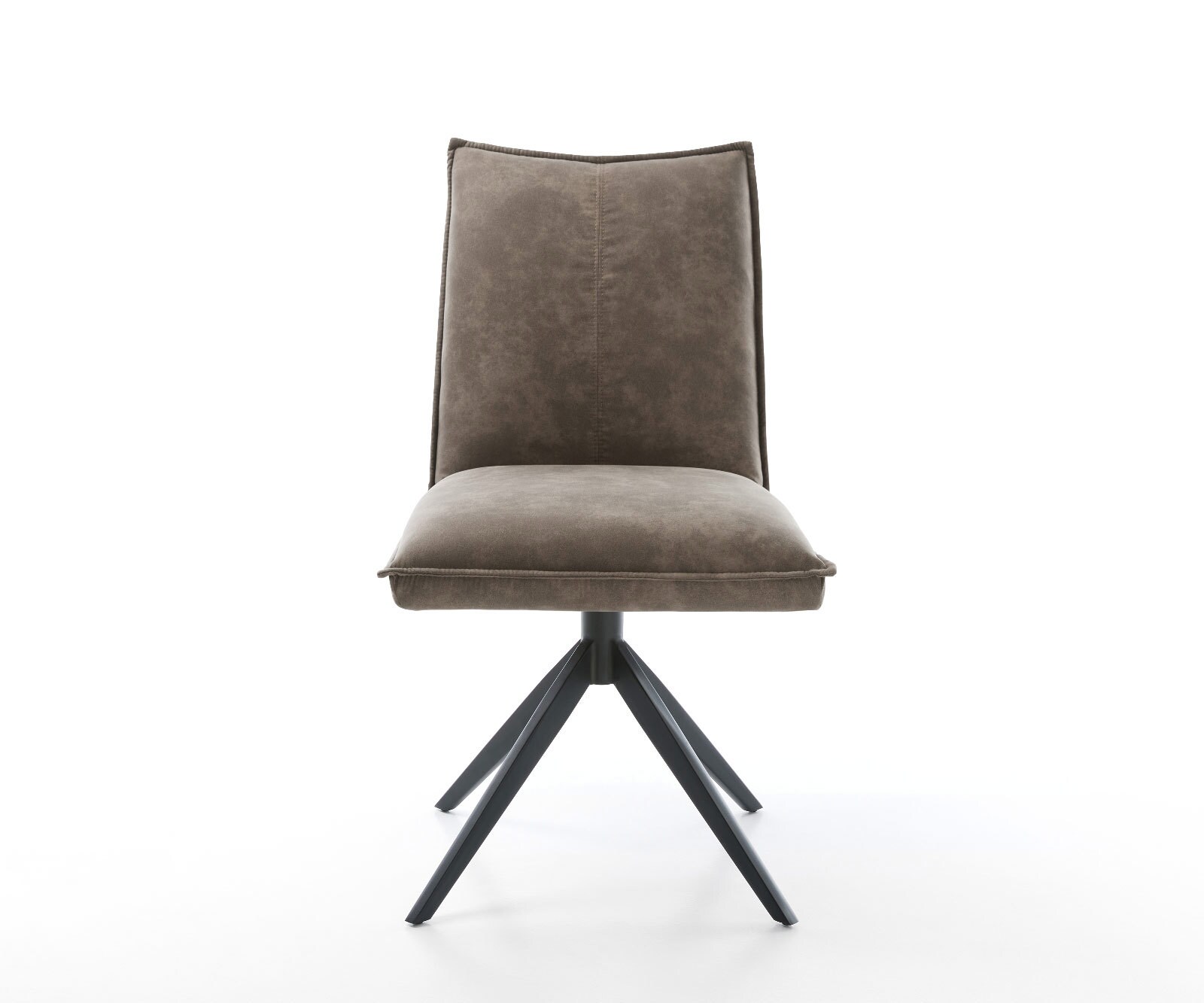 Въртящ се стол Lelio-Flex от микрофибър сив винтидж Кръстосана рамка широка черна 360° въртене Люлееща се функция Ядро от джобни пружини 1