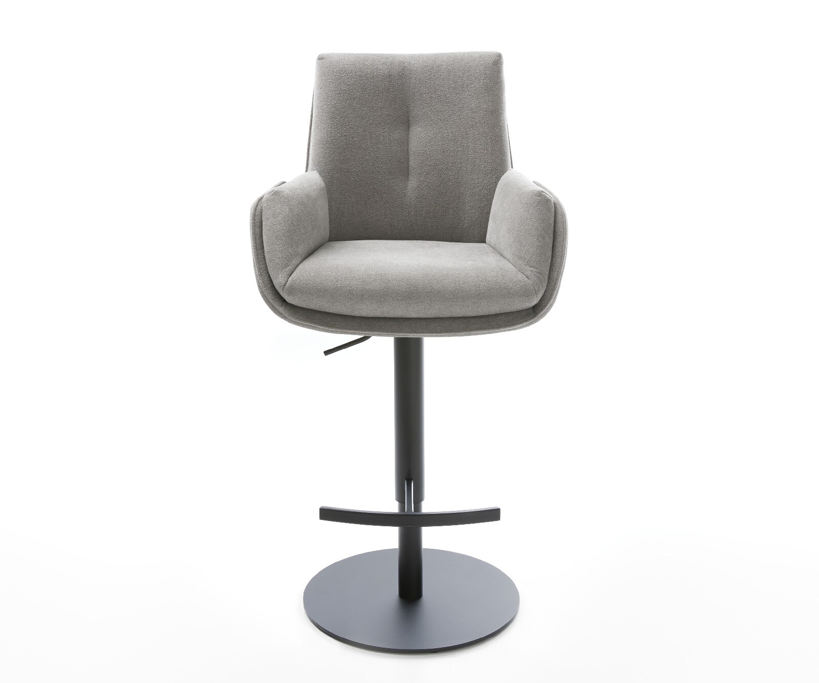 Бар стол Clea-Flex текстурирана тъкан меко сиво въртяща се основа регулируема по височина метална въртяща се 1