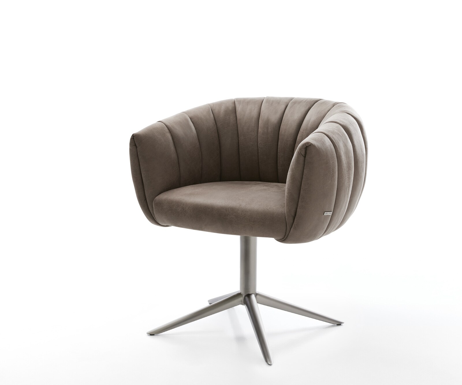 Въртящ се стол Jada-Flex микрофибър сив цвят винтидж основа графит 360° въртяща се люлееща се функция сърцевина от джобни пружини