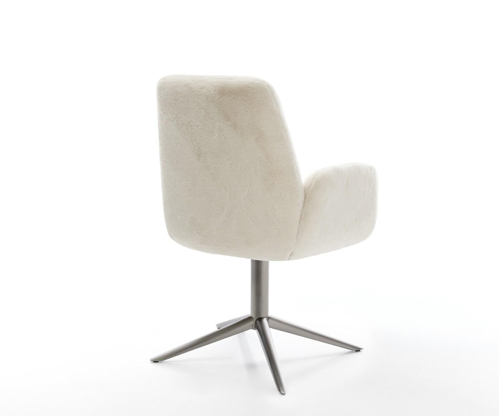 Въртящ се стол Zoa-Flex плюшена кремаво-бяла основа графит 360° въртяща се люлееща се функция сърцевина от джобни пружини 5