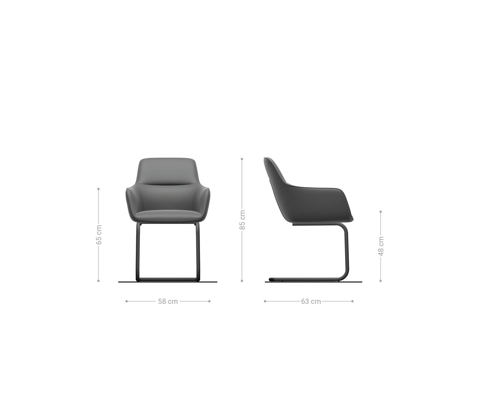 Люлеещ стол Естествена кожа Черен Конзолен крак кръгъл Черен Pejo-Flex 6