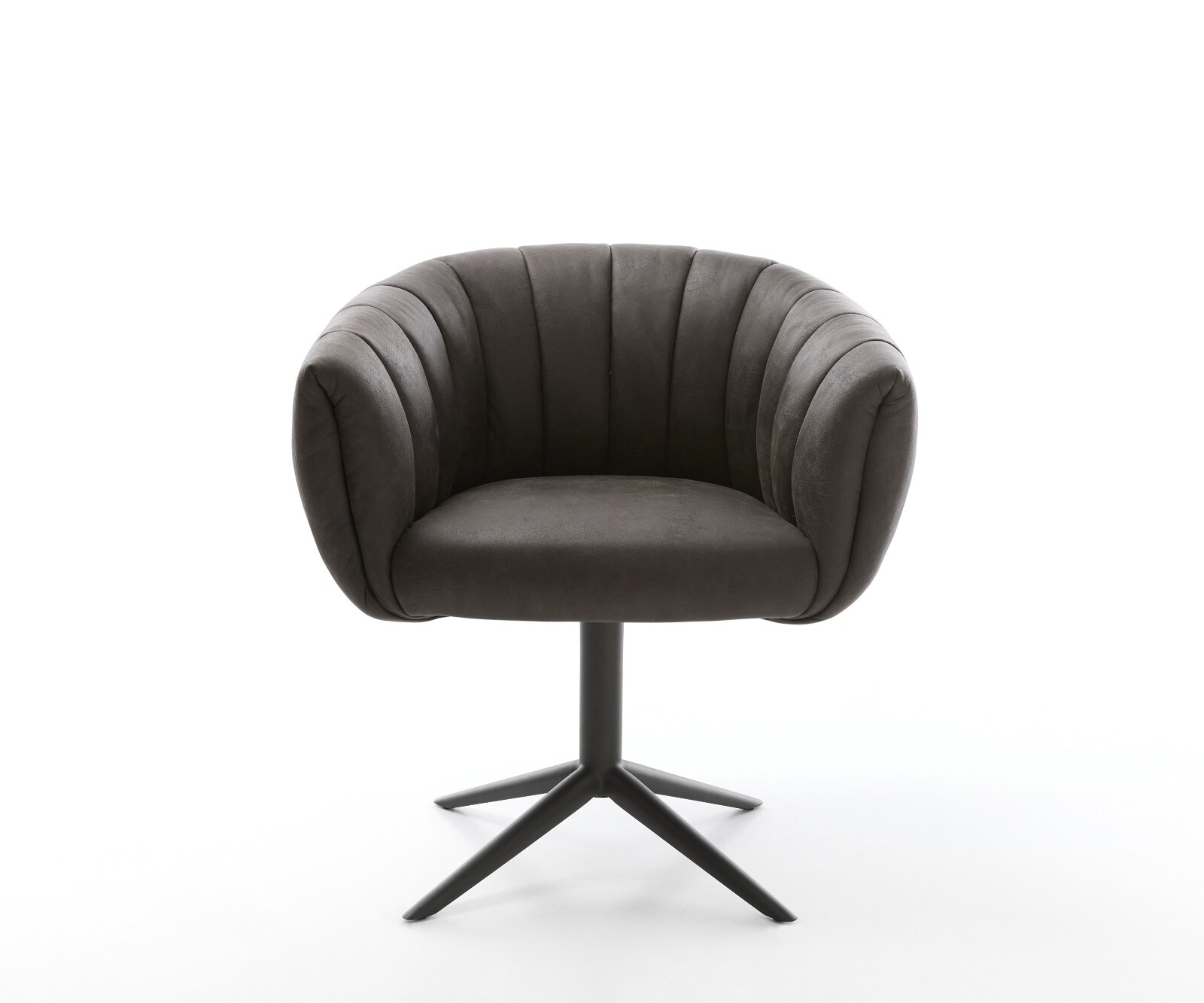 Въртящ се стол Jada-Flex микрофибър антрацит винтидж база черно 360° въртяща се люлееща се функция сърцевина от джобни пружини 1