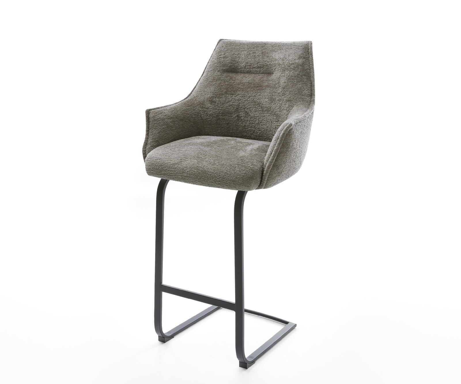 Барстол Alja-Flex, Букле Сиво-кафяво, метална, черна основа, Ядро от джобни пружини