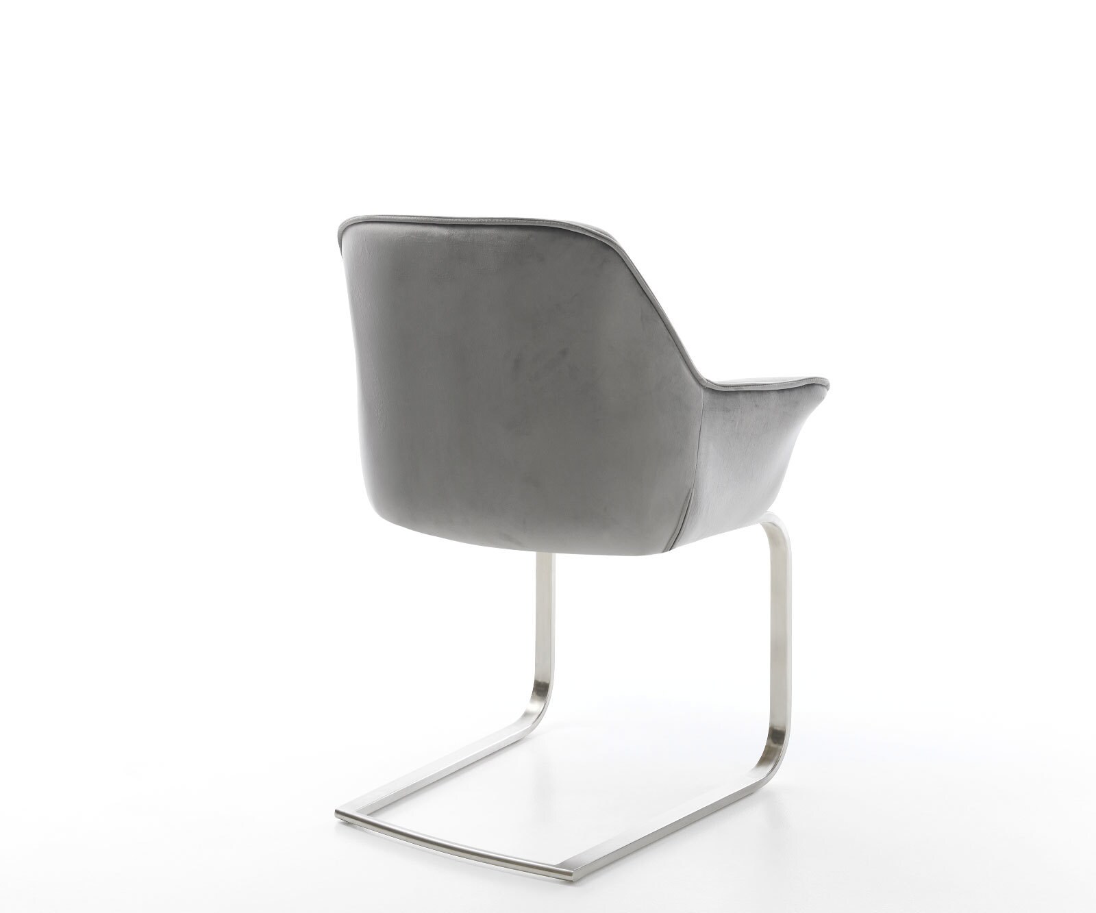 Люлеещ стол с подлакътници Кадифе Сив Конзолен крак плосък Неръждаема стомана Keila-Flex 5