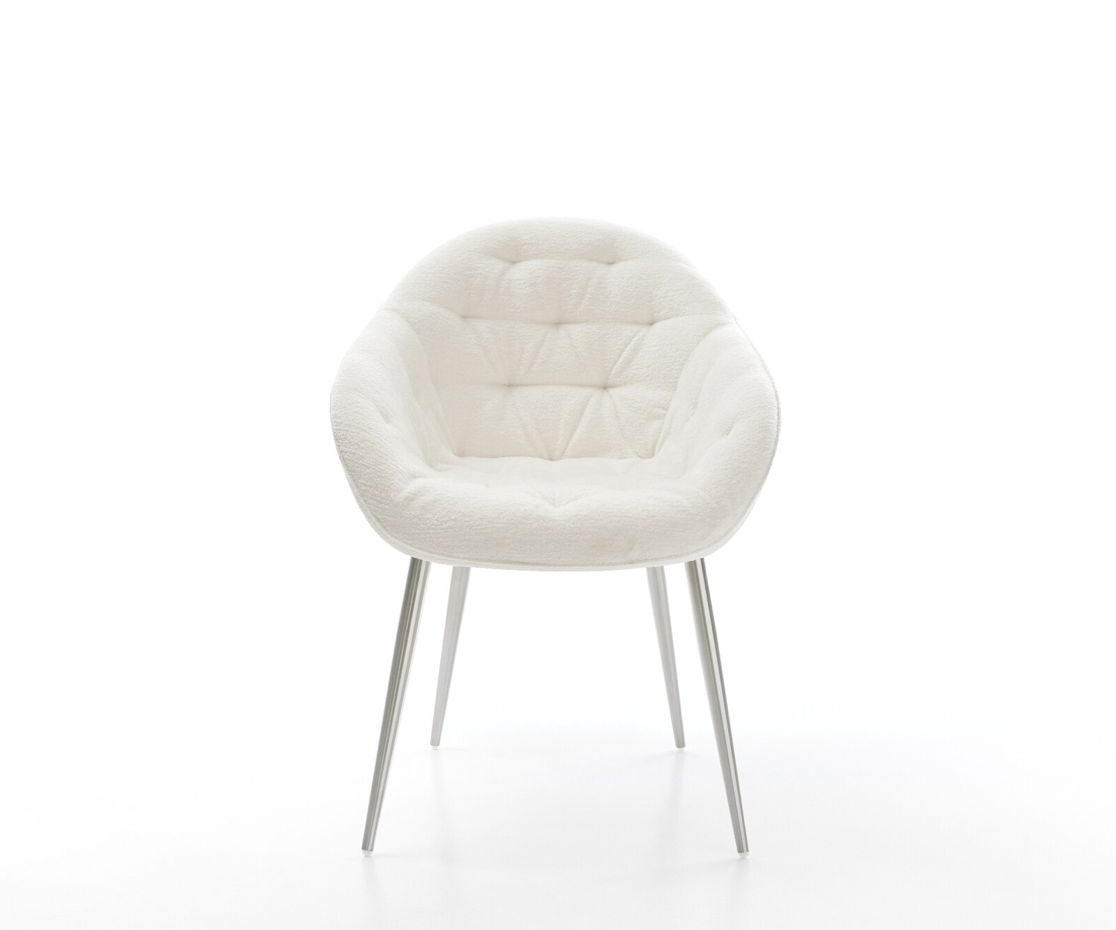 Трапезен стол Gaio-Flex Bouclé Soft Beige 4-футов конусен стол от неръждаема стомана 2