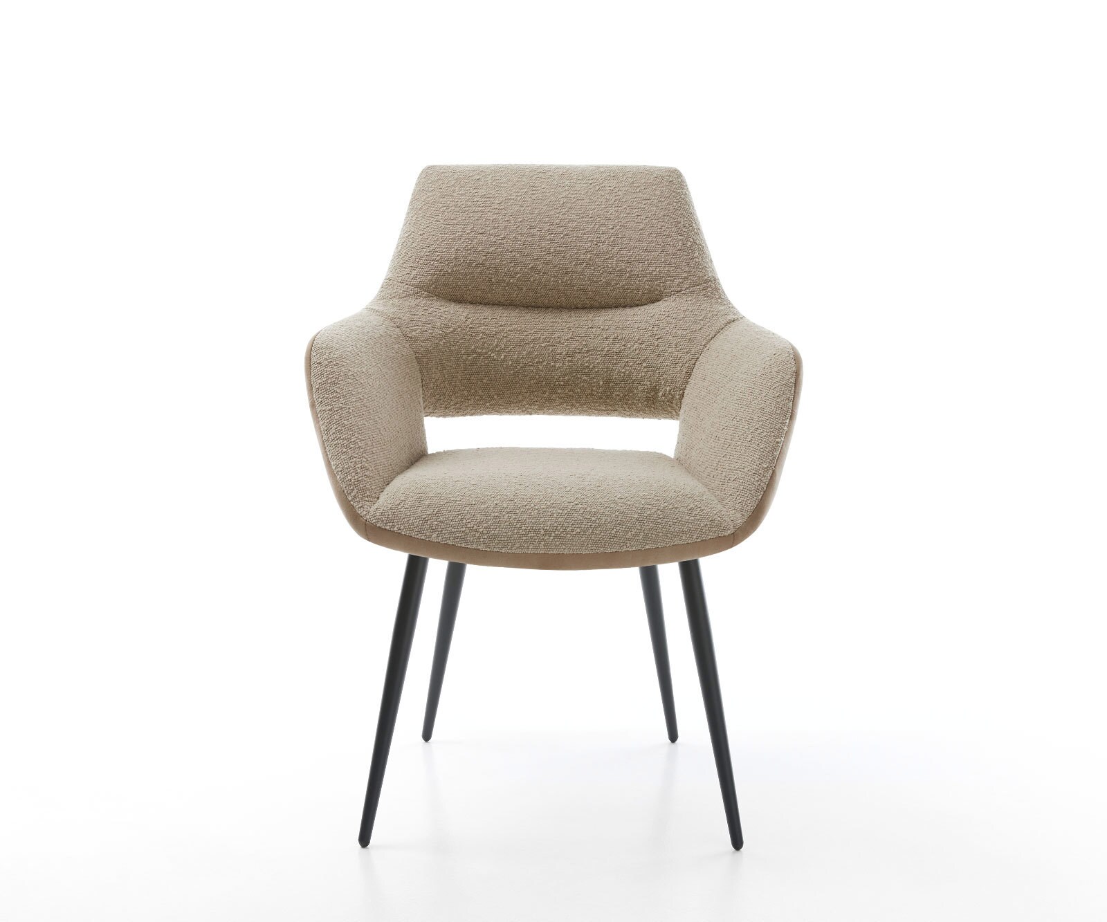 Трапезен стол Yago-Flex  с подлакътници материал микс кал 4-крак коничен черен 2