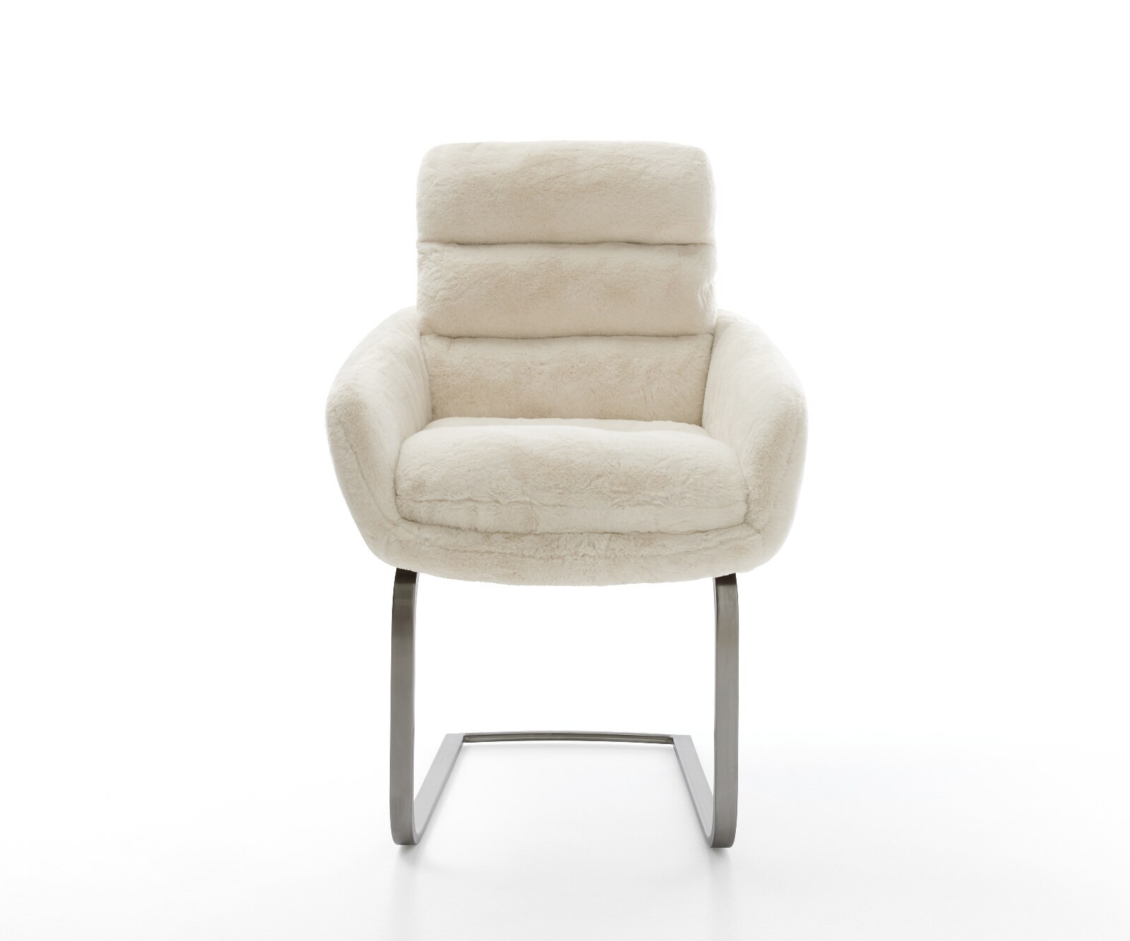 Abelia-Flex конзолен стол с подлакътници плюшен крем-бял плосък конзолен стол графит 1