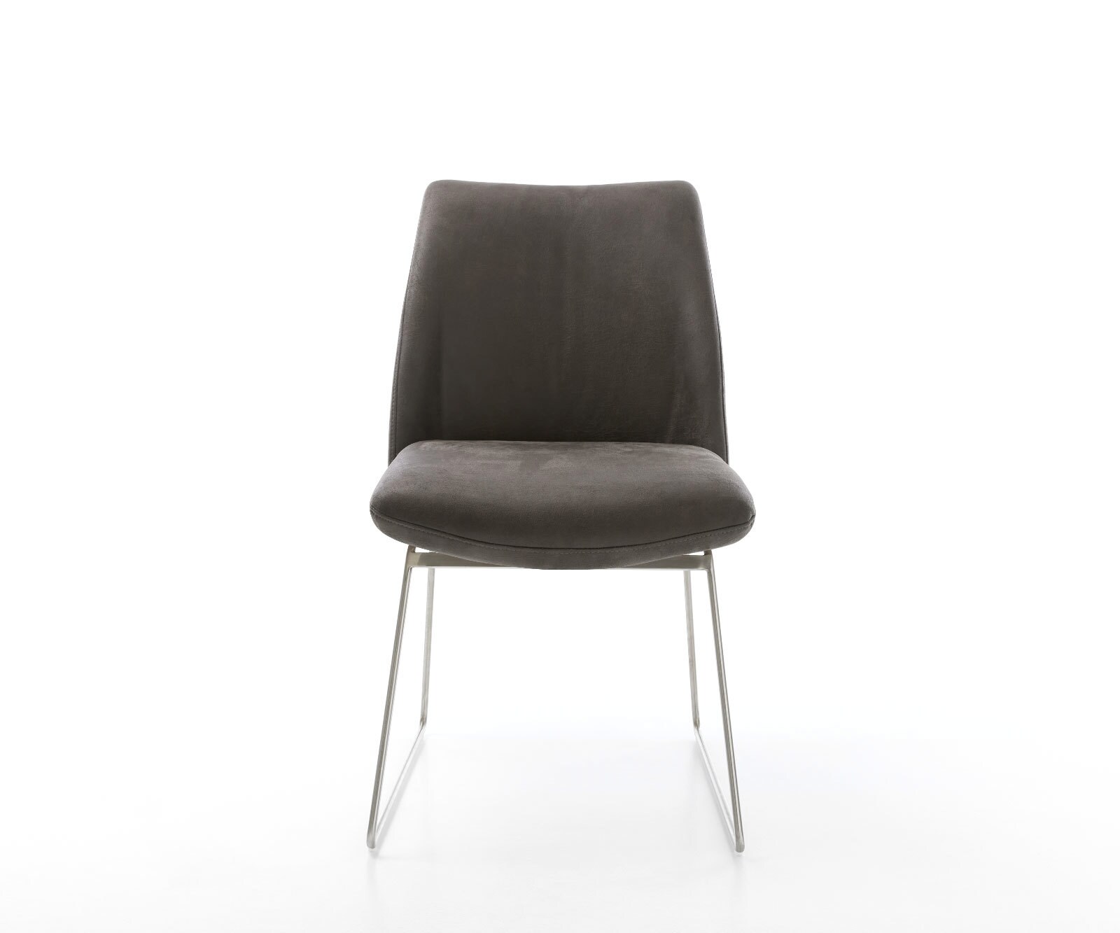 Трапезен стол Антрацит Винтидж Извити крака Неръждаема стомана Покет пружина Elso-Flex 2