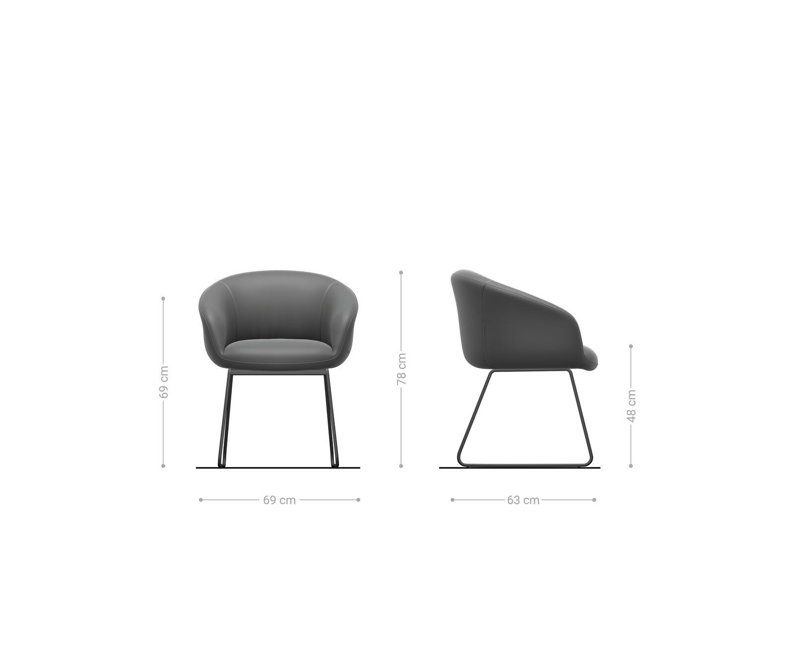 Трапезен стол с подлакътници Букле СребристСив Извити крака Черен Покет пружина Vinka-Flex 6