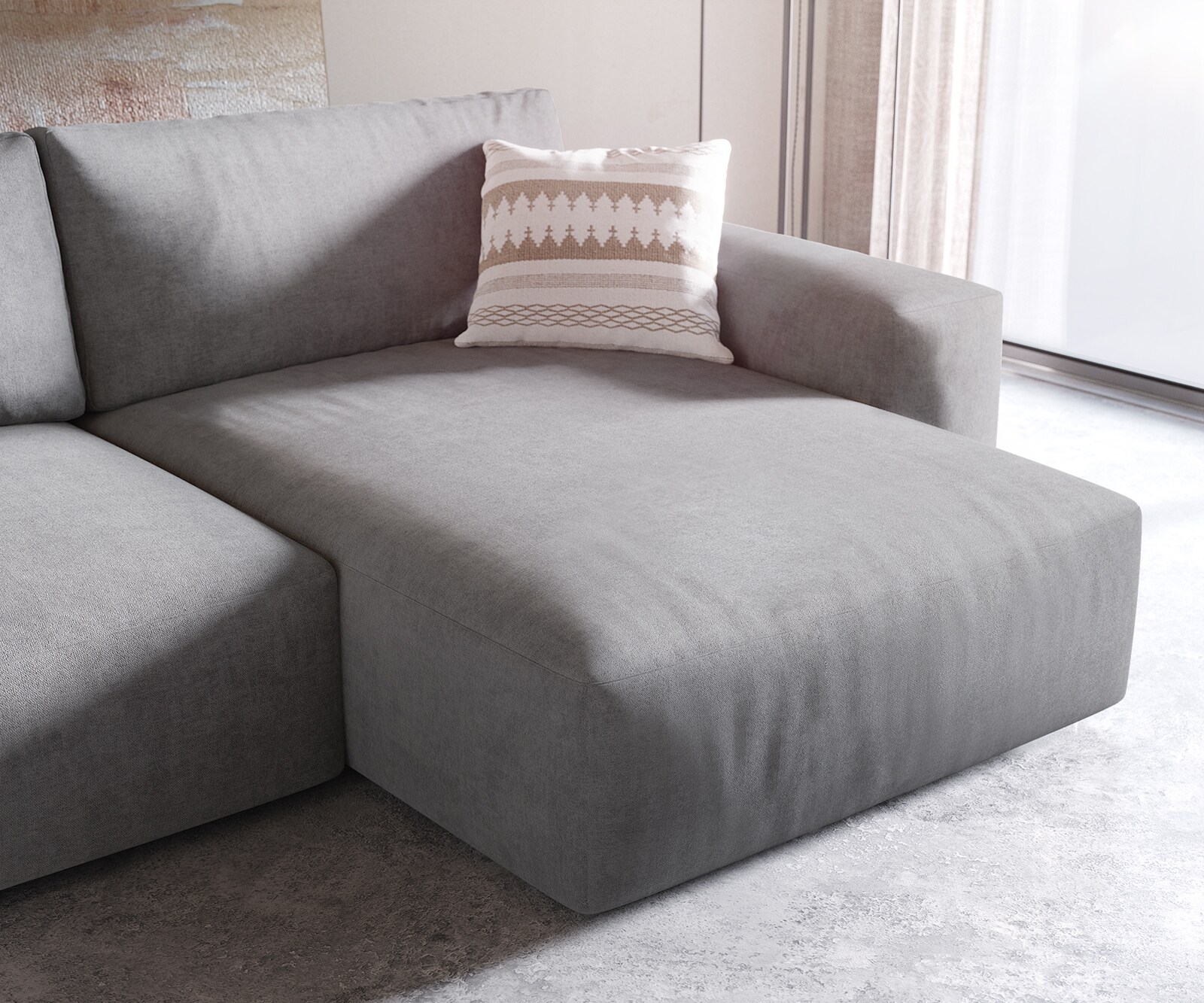 Ъглов диван XL 270x180 cm Микрофибър Сив Варианти лежанка Lanzo 5