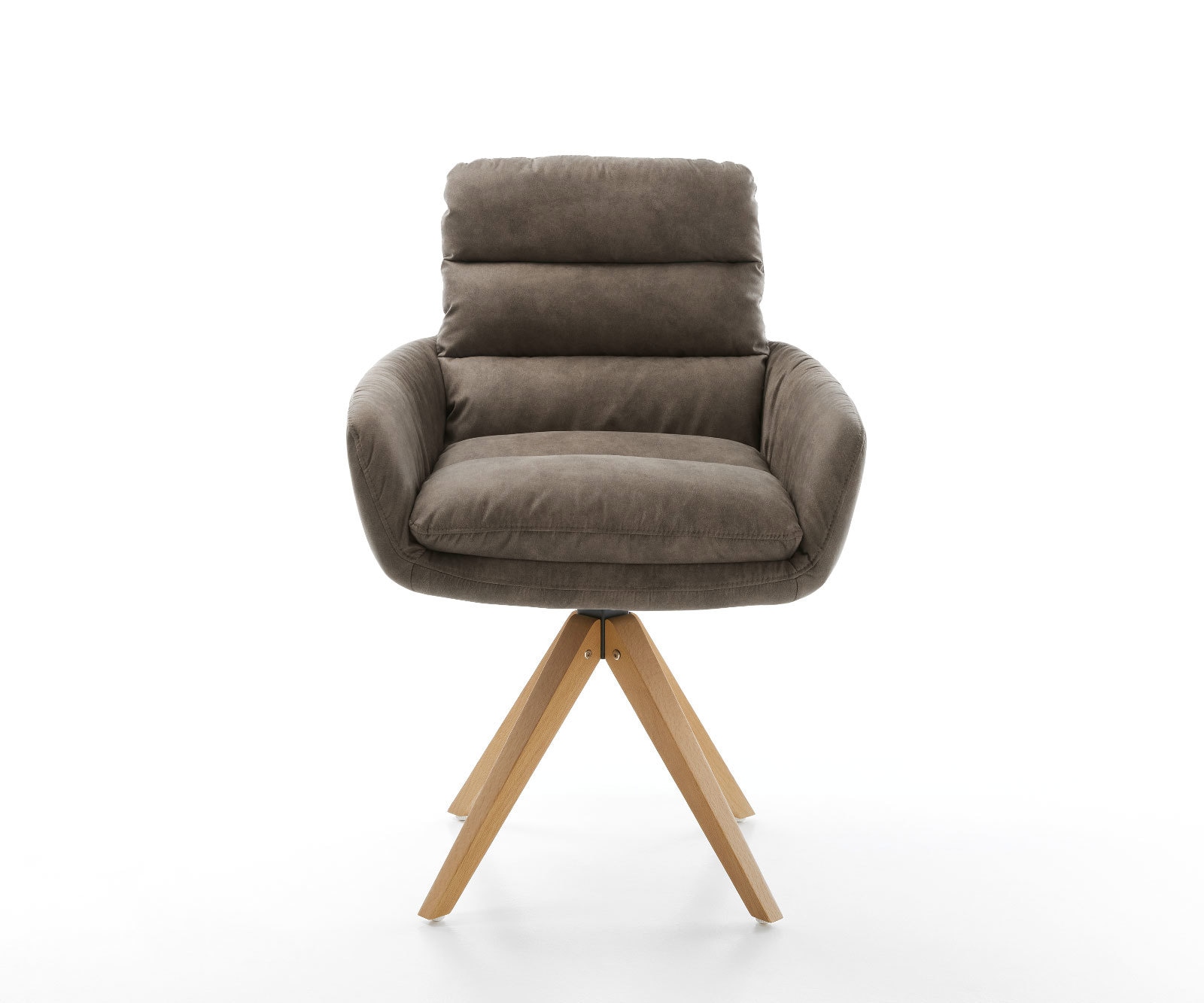 Врътящ се стол с подлакътници Таупе Винтидж Дървена рамка  180° въртящ се Abelia-Flex 1 Врътящ се стол с подлакътници Таупе Винтидж Дървена рамка  180° въртящ се Abelia-Flex 1