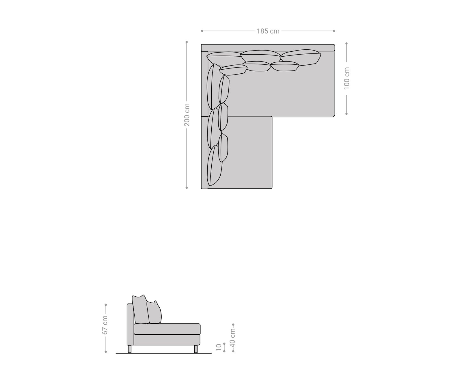 Ъглов диван Кафяв античен вид модулна лежанка дясна Clovis 6 Ъглов диван Кафяв античен вид модулна лежанка дясна Clovis 6
