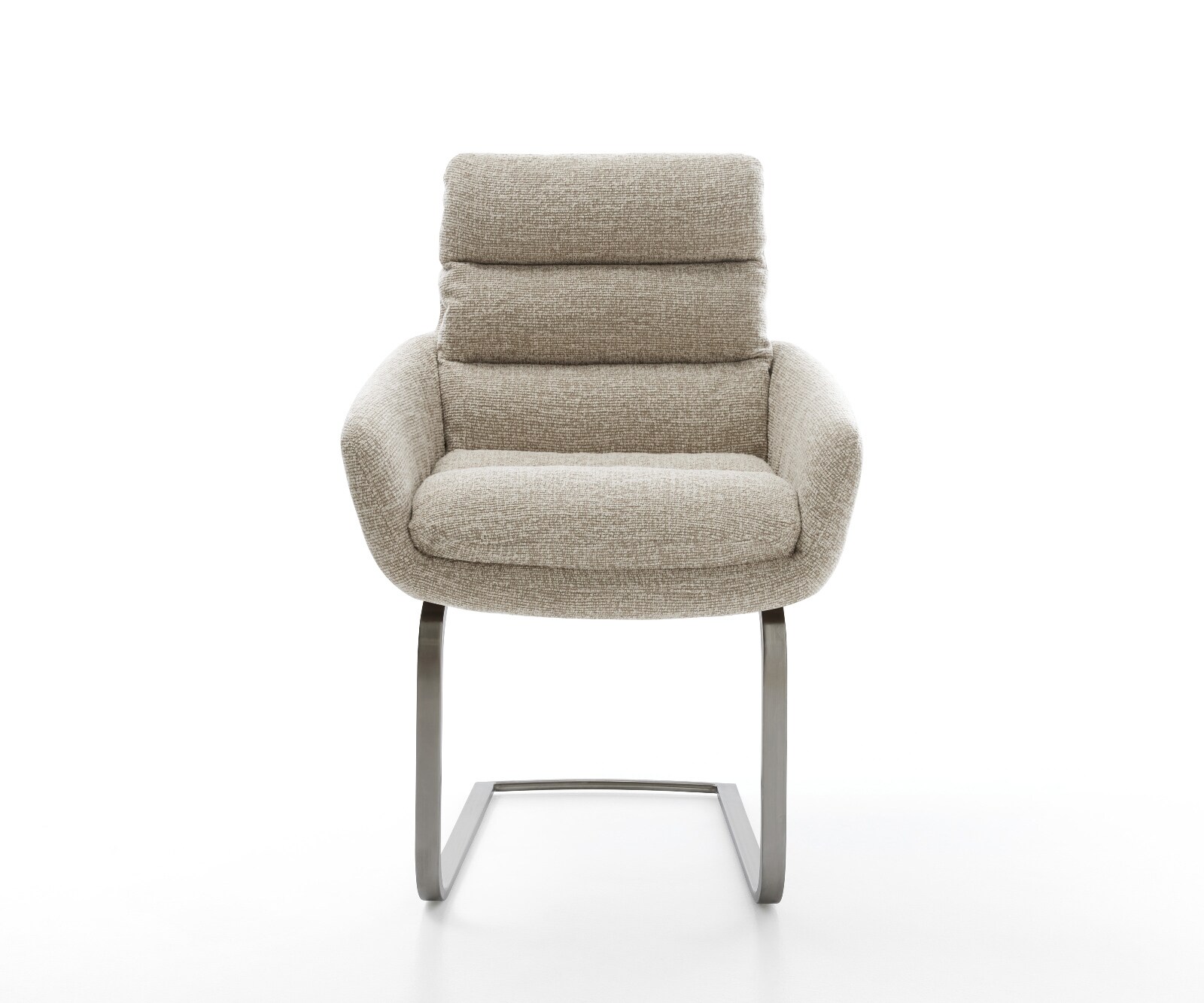 Конзолен стол Abelia-Flex с подлакътници от тъкан мек бежов конзолен стол плосък графит 1