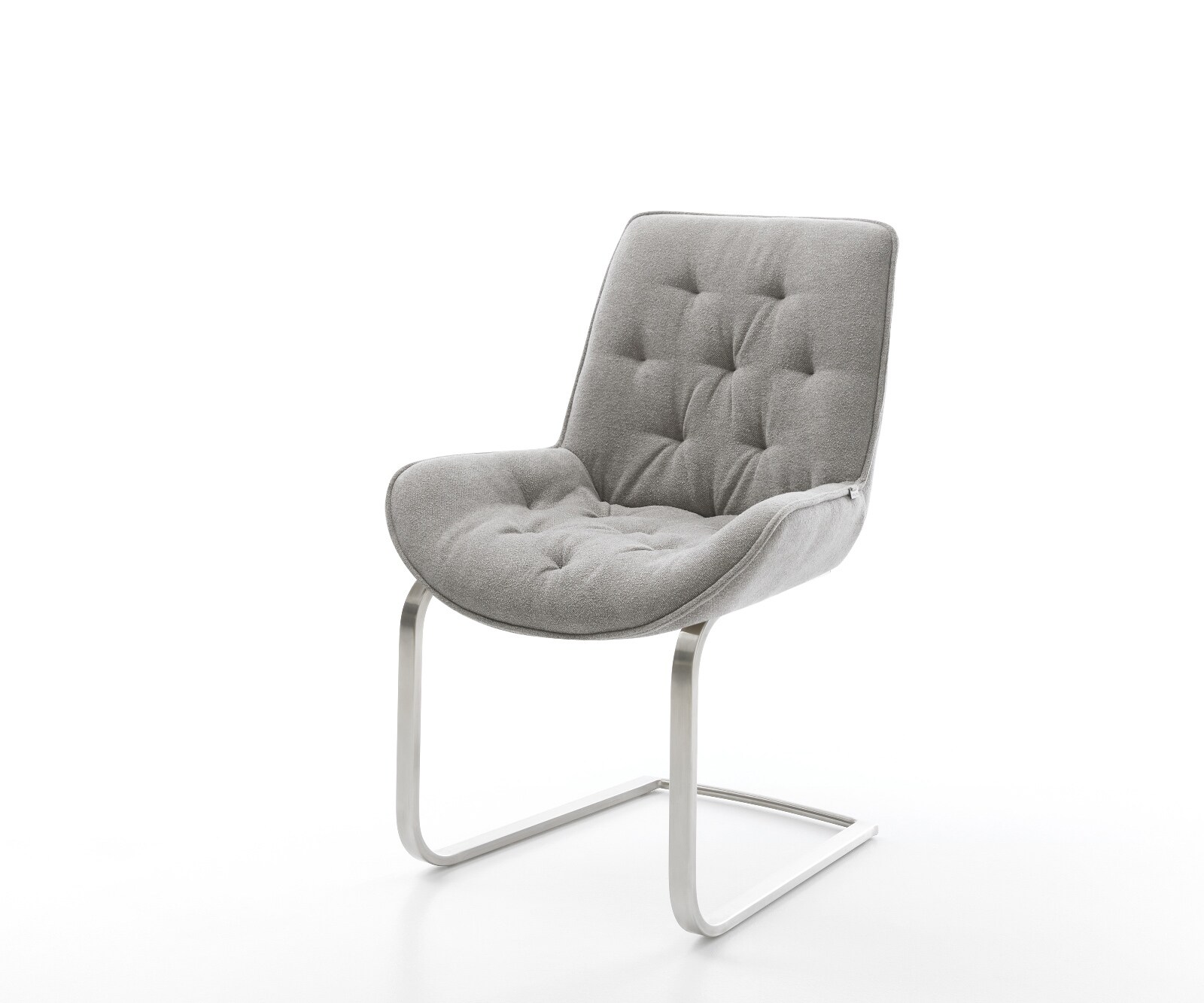 Конзолен стол Taimi-Flex текстурирана тъкан меко сиво конзолен стол плосък от неръждаема стомана