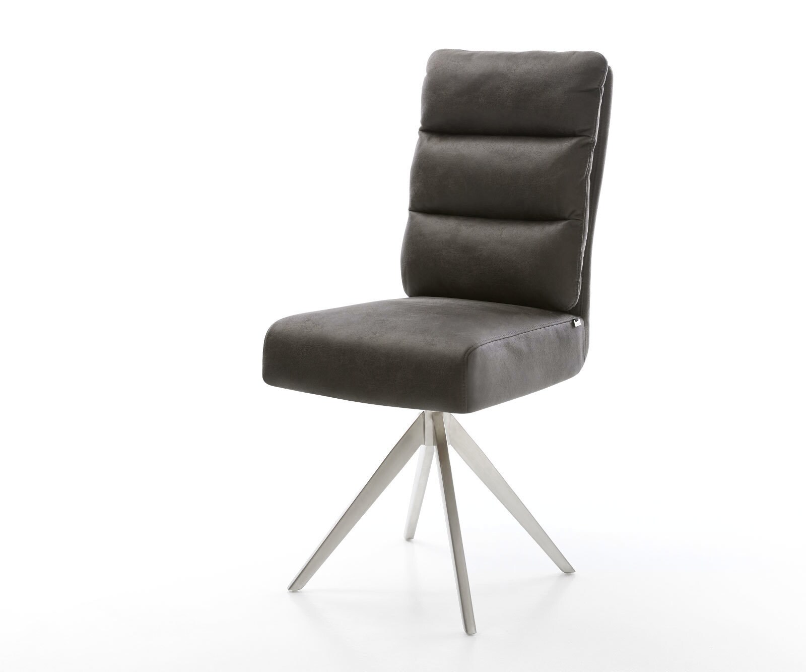 Врътящ се стол Антрацит Винтидж Конус крак  Неръждаема стомана 180° въртящ се Покет пружина Pela-Flex 1