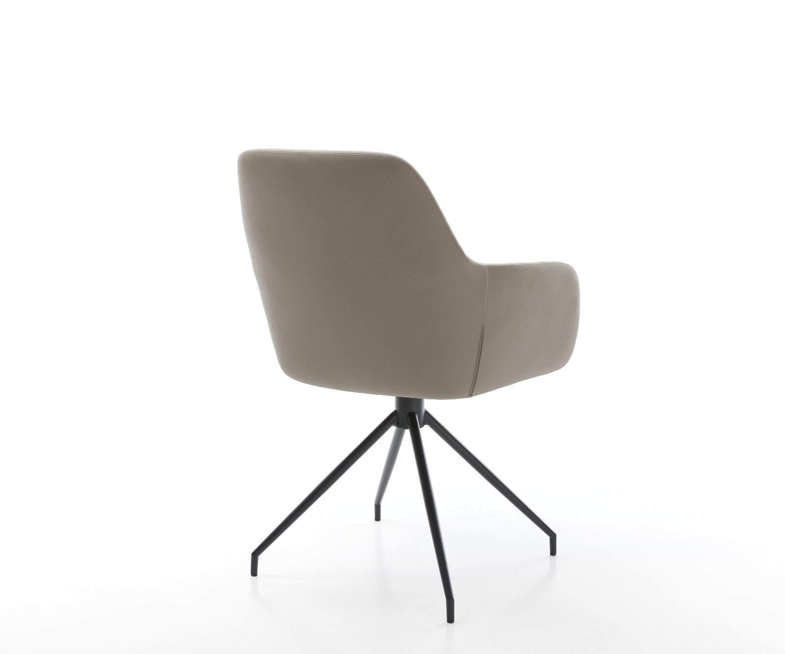 Врътящ се стол Естествена кожа Сиво-Кафяв Конус крак кръгъл Черен 180° въртящ се Pejo-Flex 5