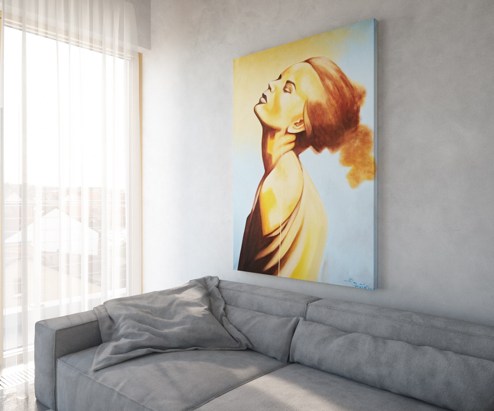 Картина Жена 170x120 cm Многоцветен акрил в/у платно Young 1