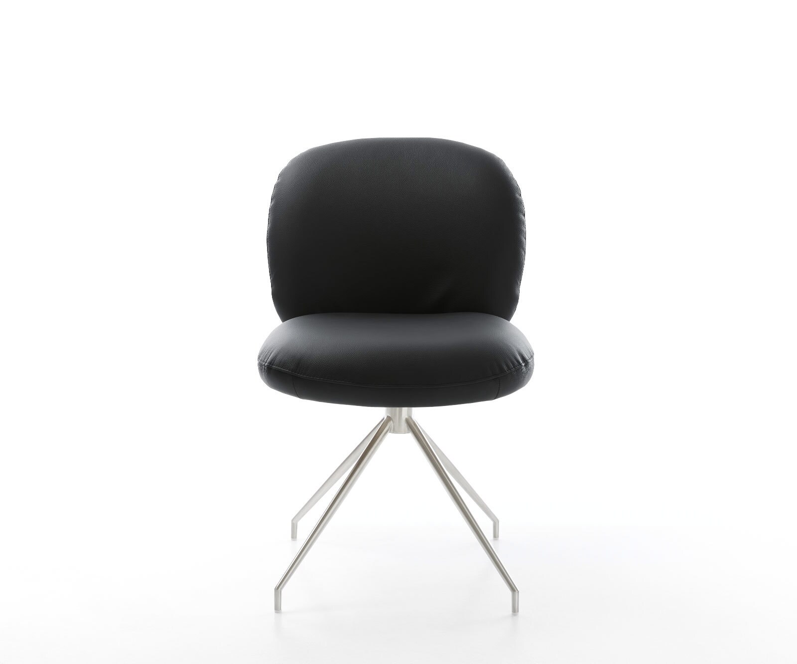 Врътящ се стол Естествена кожа Черен Конус крак кръгъл Неръждаема стомана 180° въртящ се Покет пружина Nube-Flex 2 Врътящ се стол Естествена кожа Черен Конус крак кръгъл Неръждаема стомана 180° въртящ се Покет пружина Nube-Flex 2