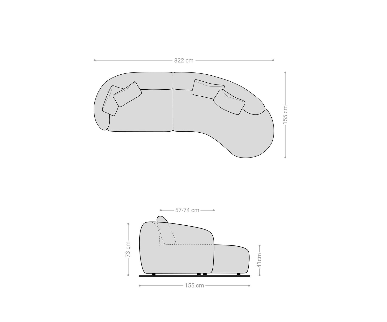 Диван Mairi 330х160 cm Cord Бежов 1 Диван Mairi 330х160 cm Cord Бежов 1