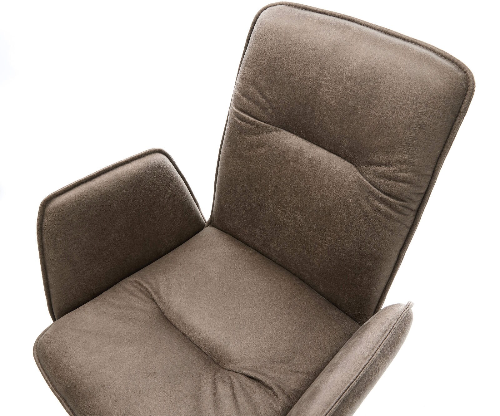 Въртящ се стол Vinja-Flex от микрофибър сив винтидж Кръстосана рамка от широка неръждаема стомана Въртене на 360° Люлееща се функция 3