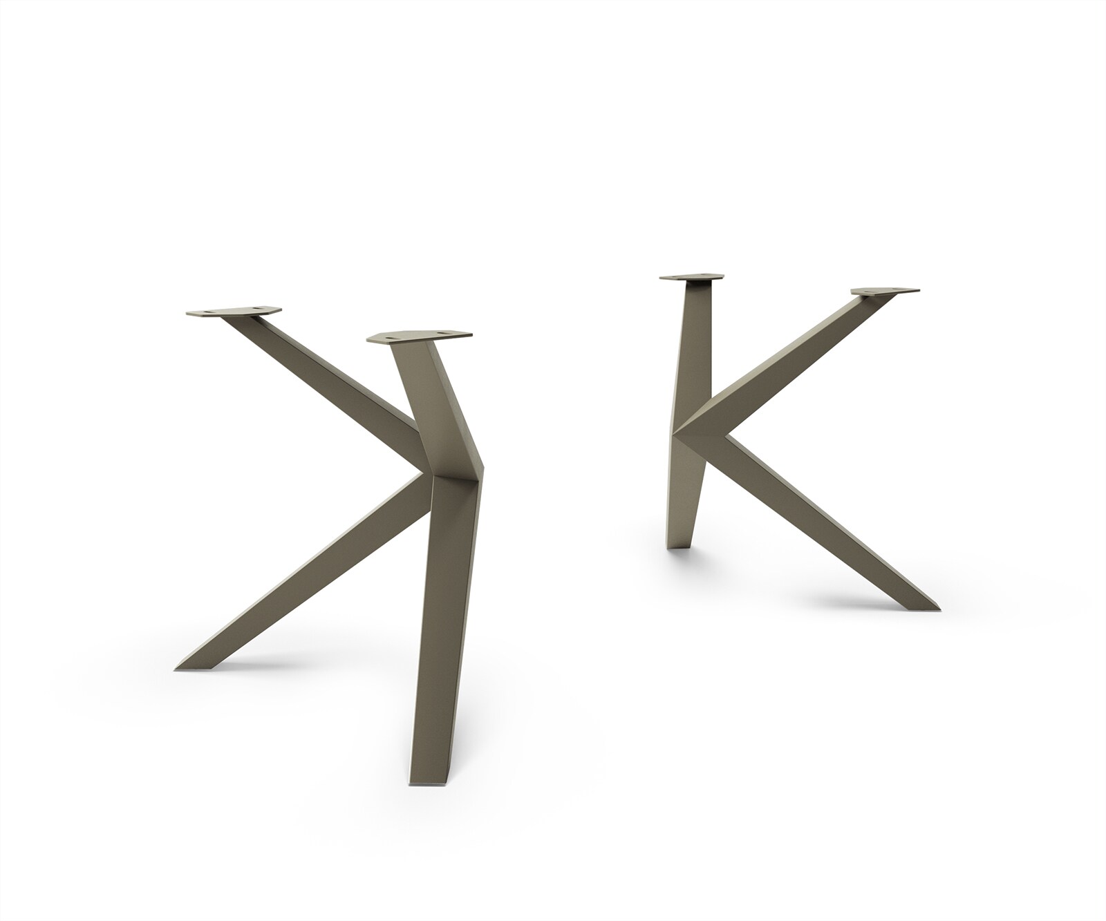 Основа за маса Zenthara ъглов метален ефект с покритие титан (комплект от 2) Основа за маса Zenthara ъглов метален ефект с покритие титан (комплект от 2)