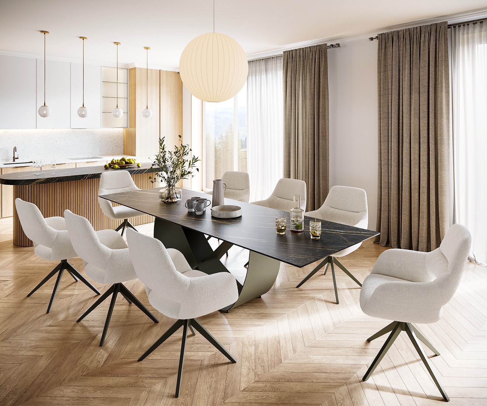 Маса 300x100 Keramik Laminam® Noir Desir Кафяв Infinity Метал Ефектенфиниш Titan Edge 5