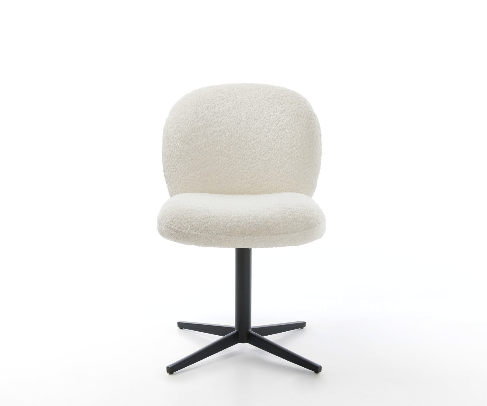 Врътящ се стол Букле Бял Офис основа Черен 360° въртящ се Покет пружина Nube-Flex 2